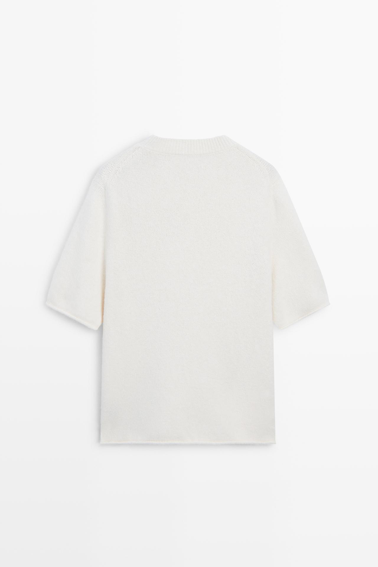 Oversize short sleeve knit sweater — CREAM