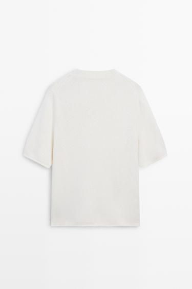 Oversize short sleeve knit sweater — CREAM 6