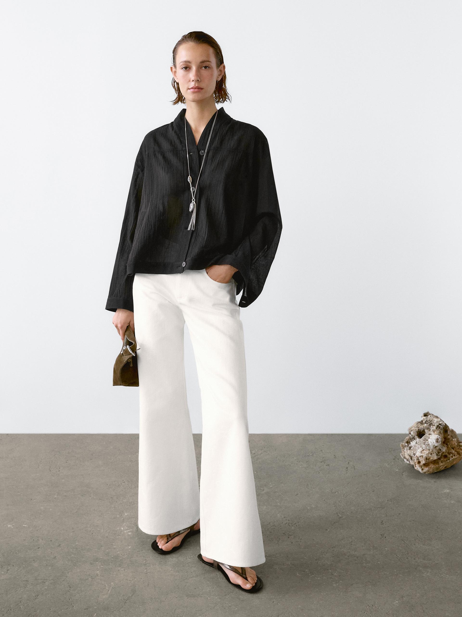 Bomber Morbido 100% Cotone - Nero - S - Massimo Dutti - Femminile