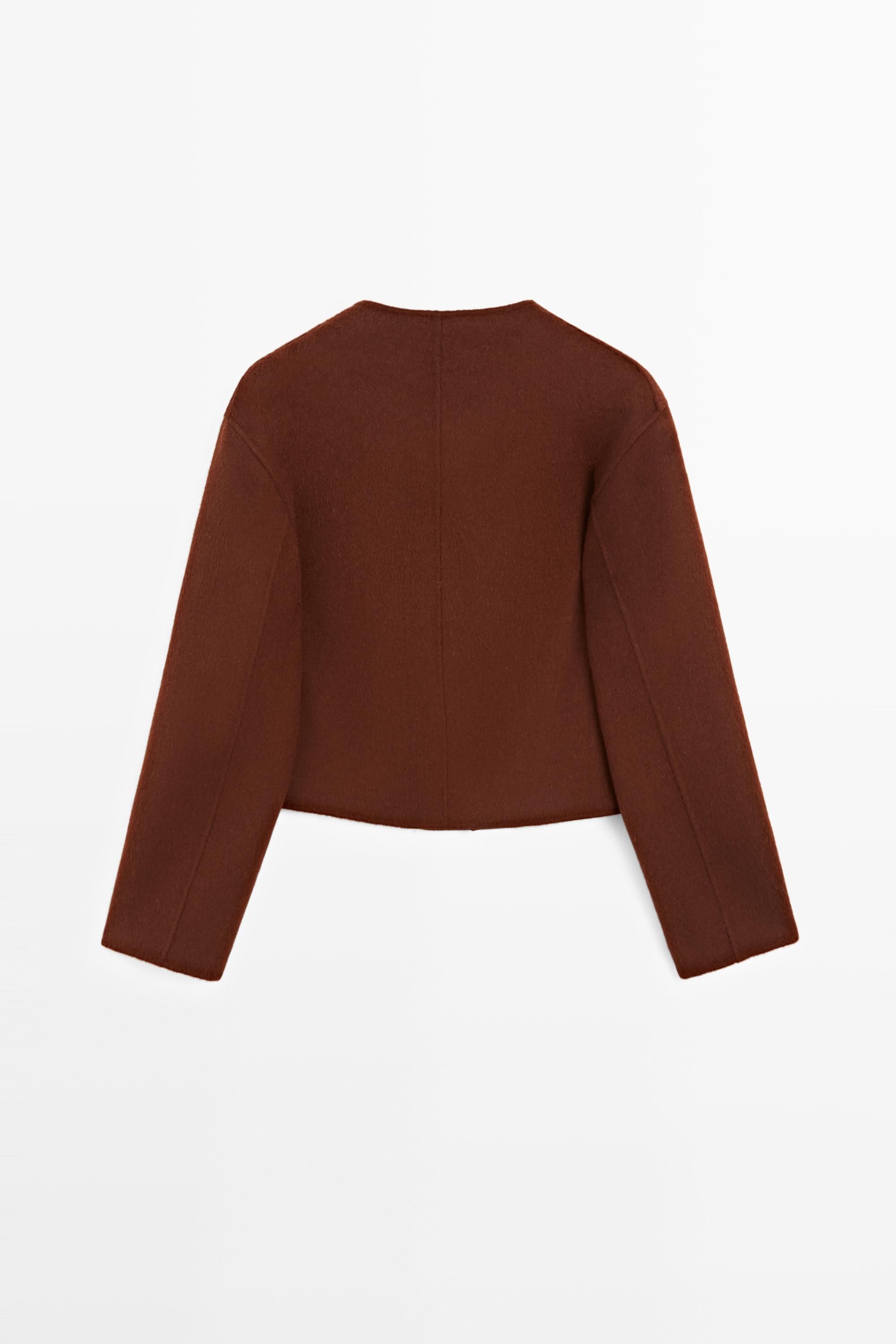 Button detail cape jacket — COPPER