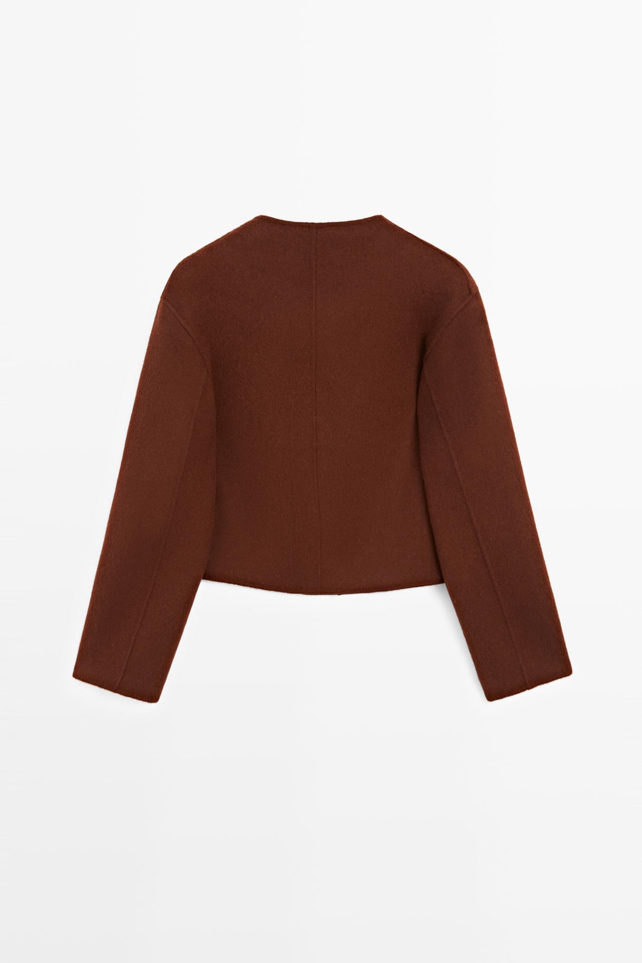 Button detail cape coat — COPPER