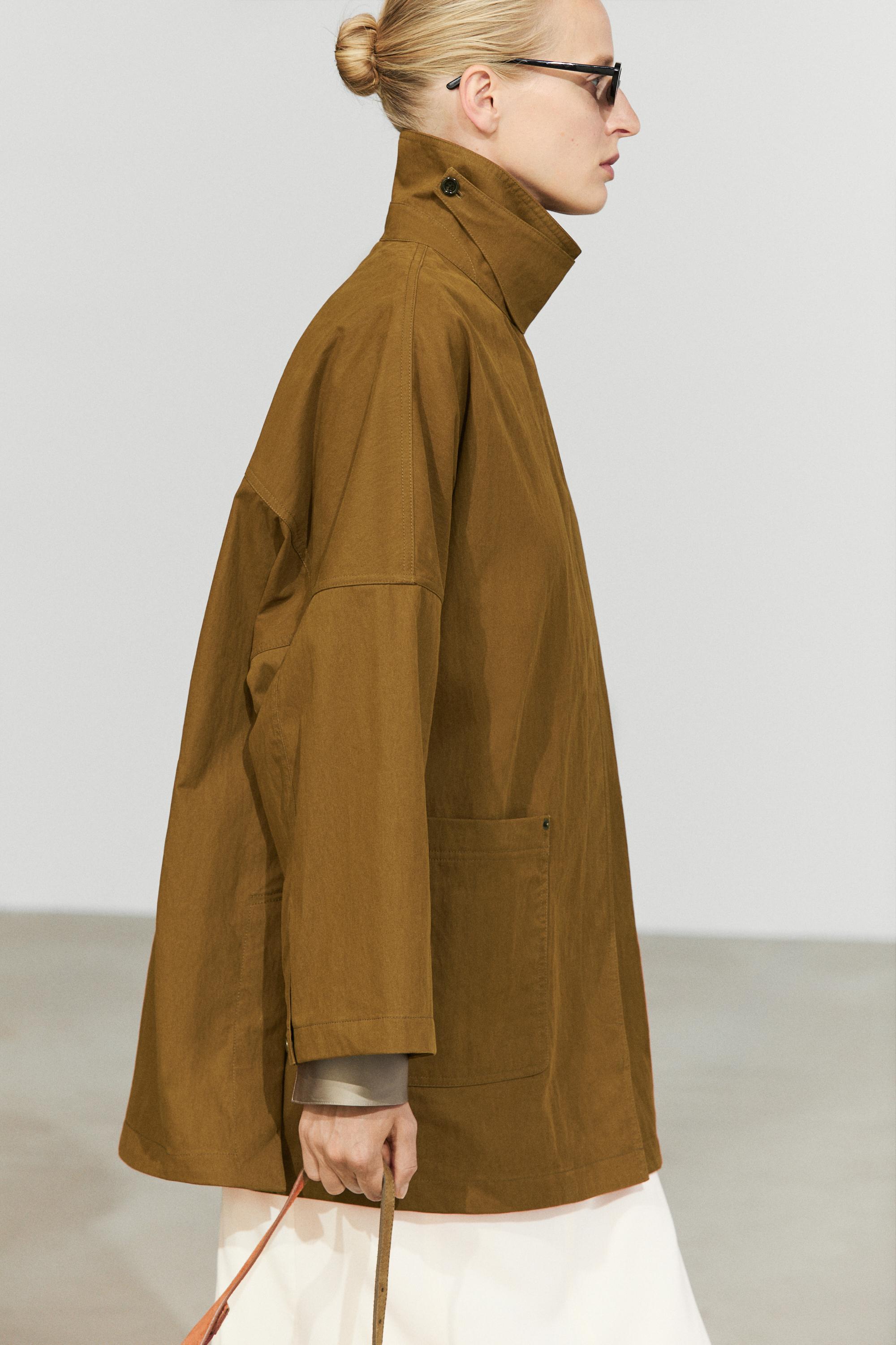 Button-tab cape jacket — 0-013