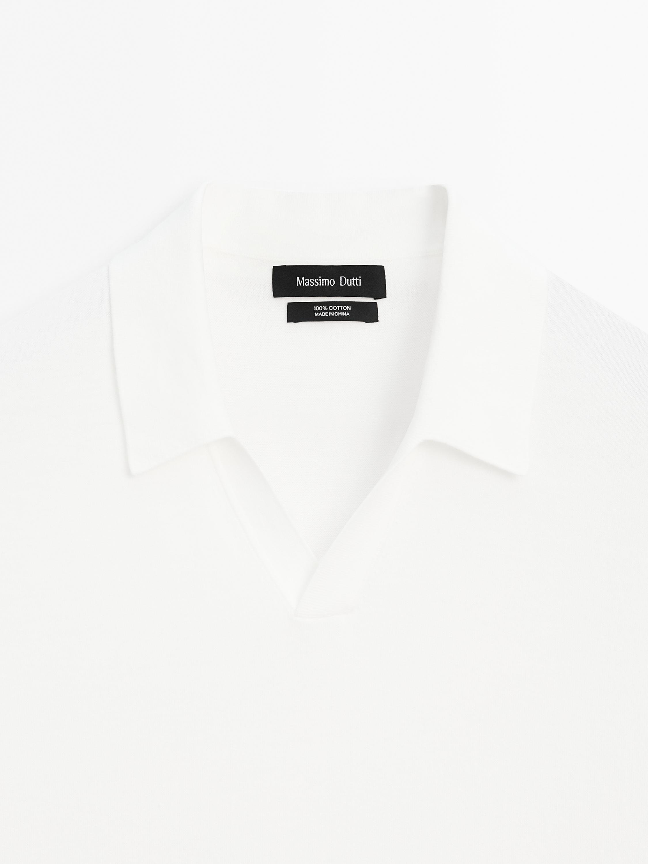Short sleeve cotton knit polo shirt