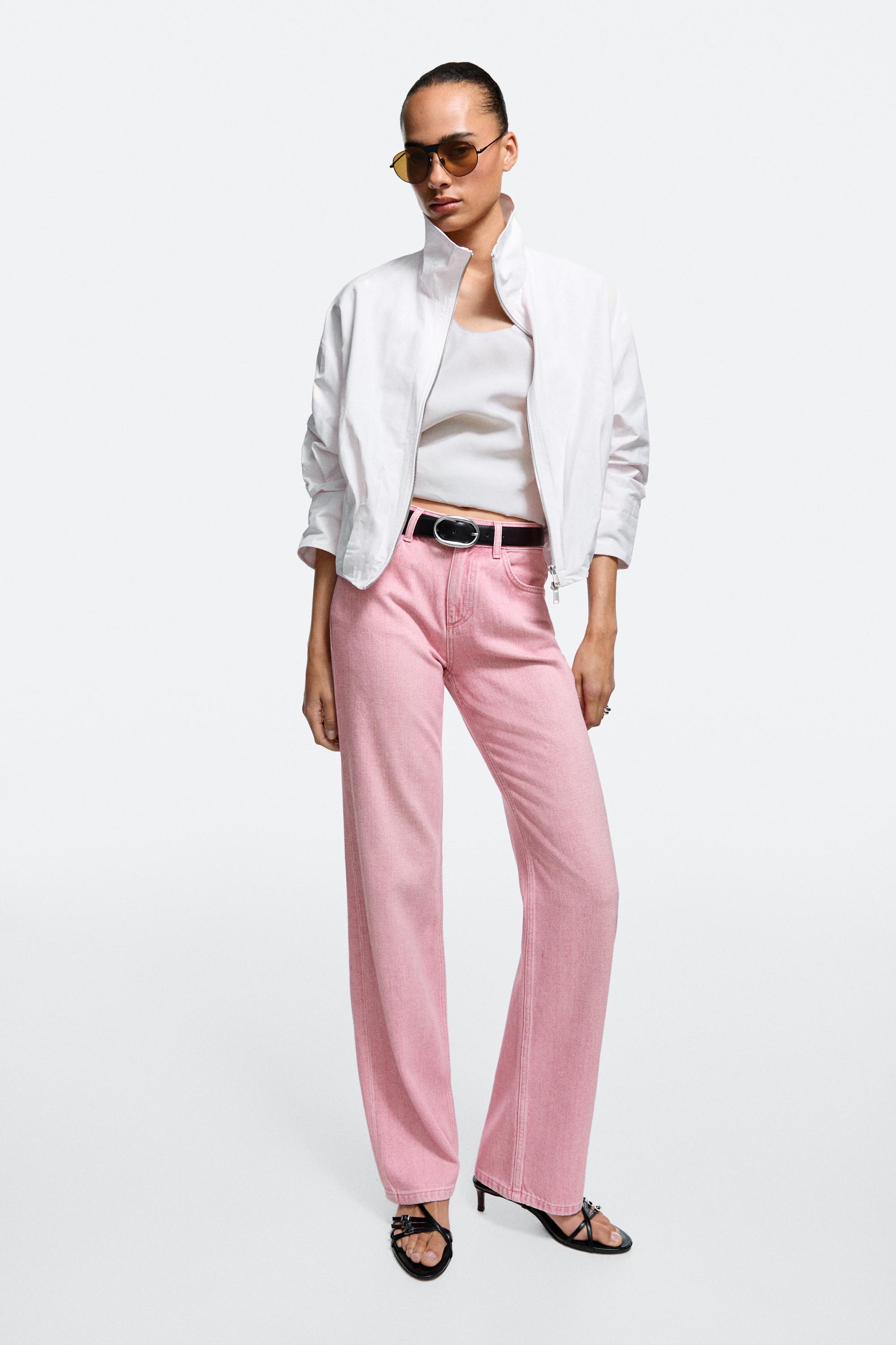 Low-rise straight-leg jeans