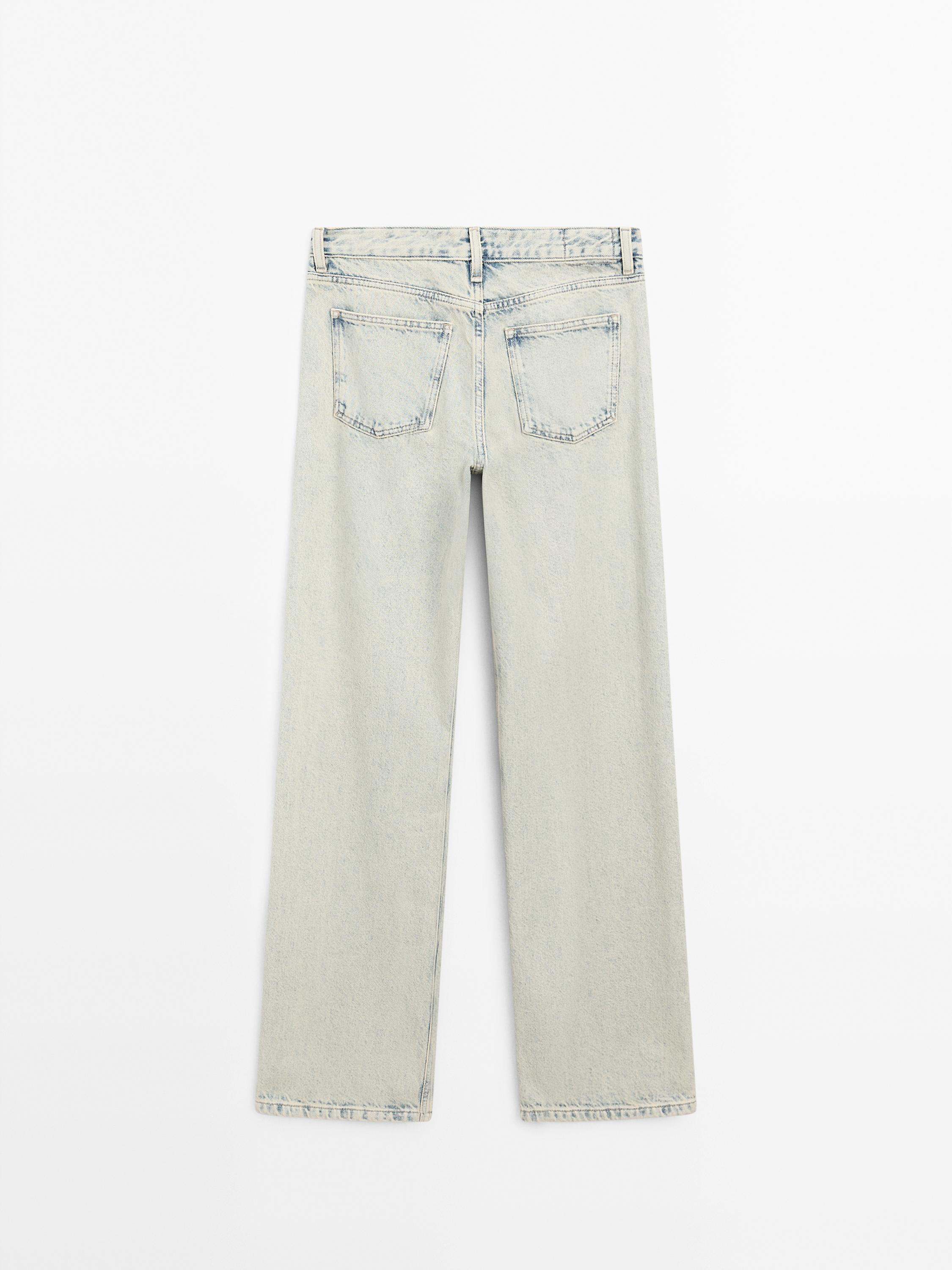 Mid-rise wide-leg jeans