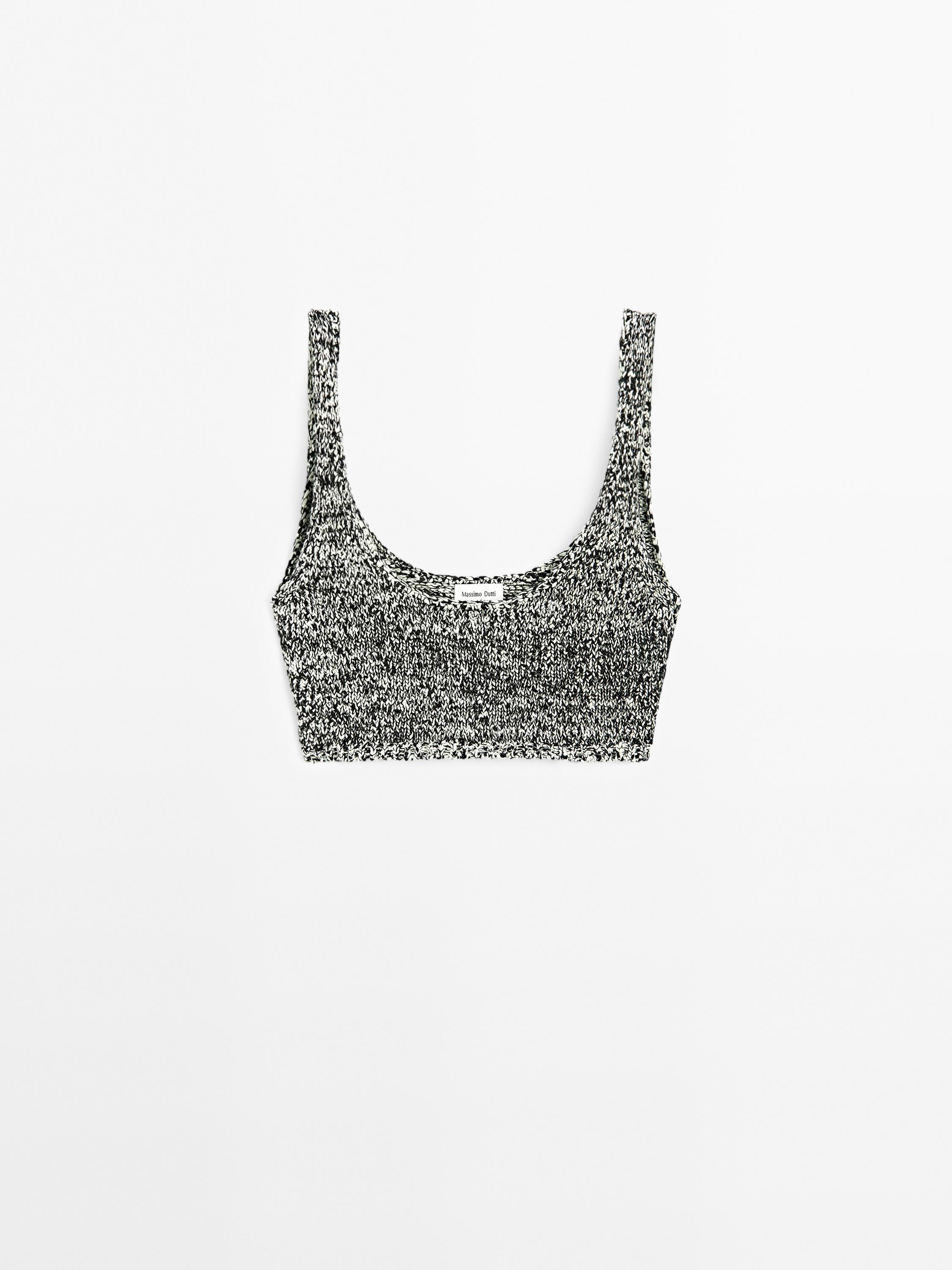 Short knit cotton blend bralette - Limited Edition