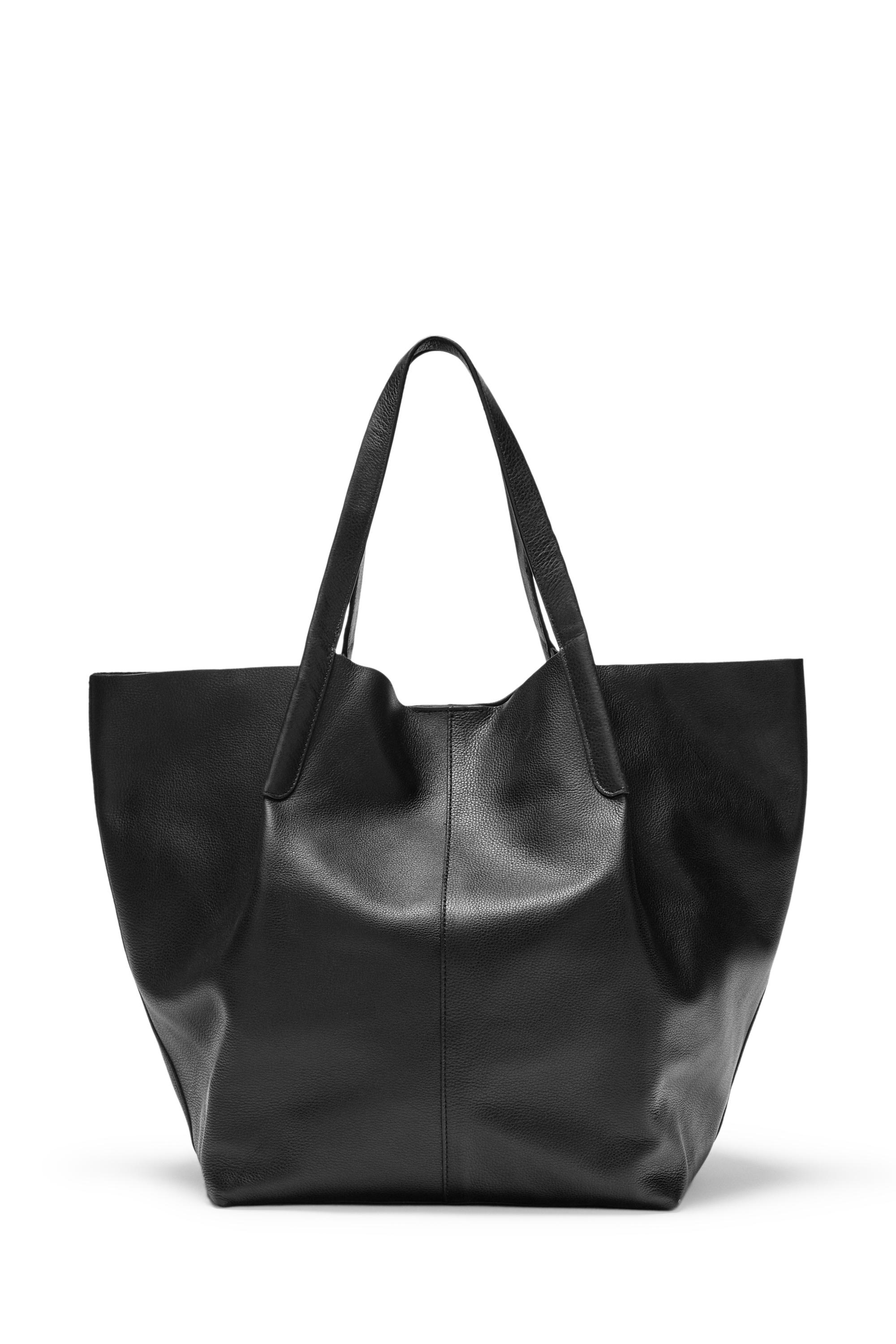 Nappa leather tote bag — BLACK
