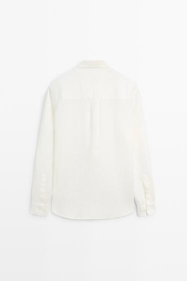 100% linen regular fit shirt — CREAM 6