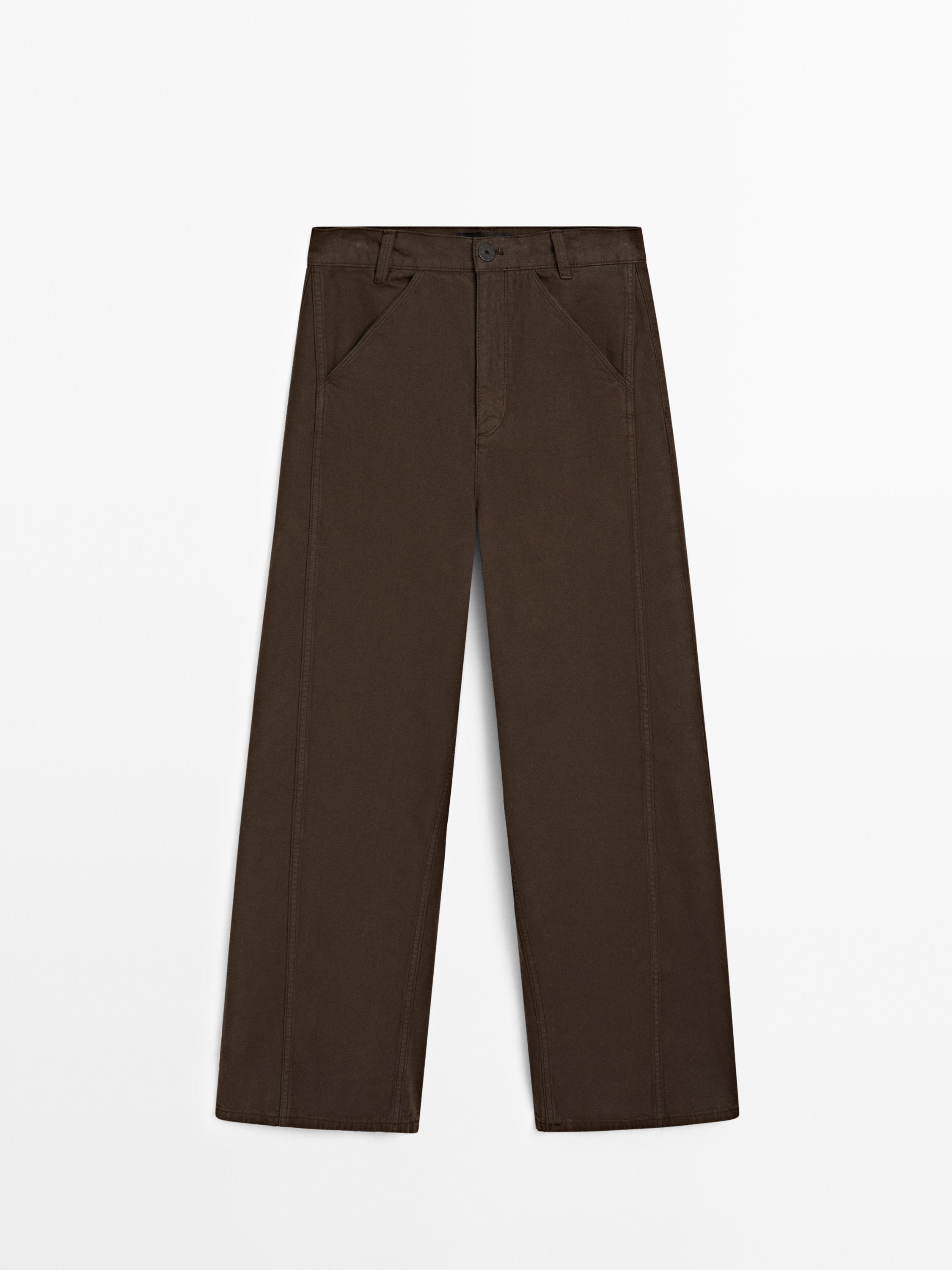 Denim trousers with seam details