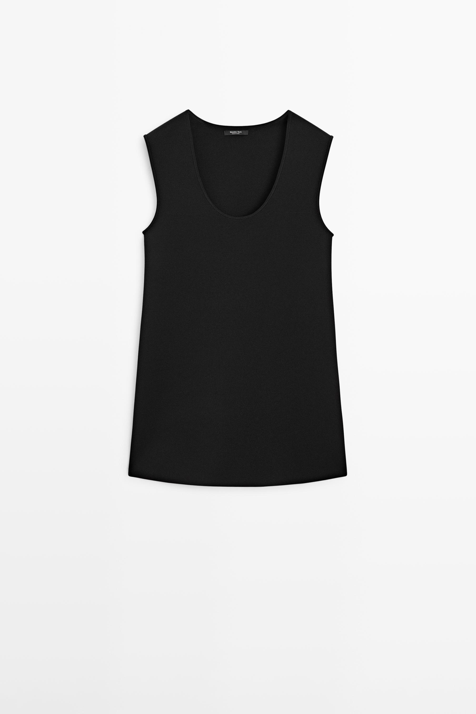 Flowing mini dress — BLACK