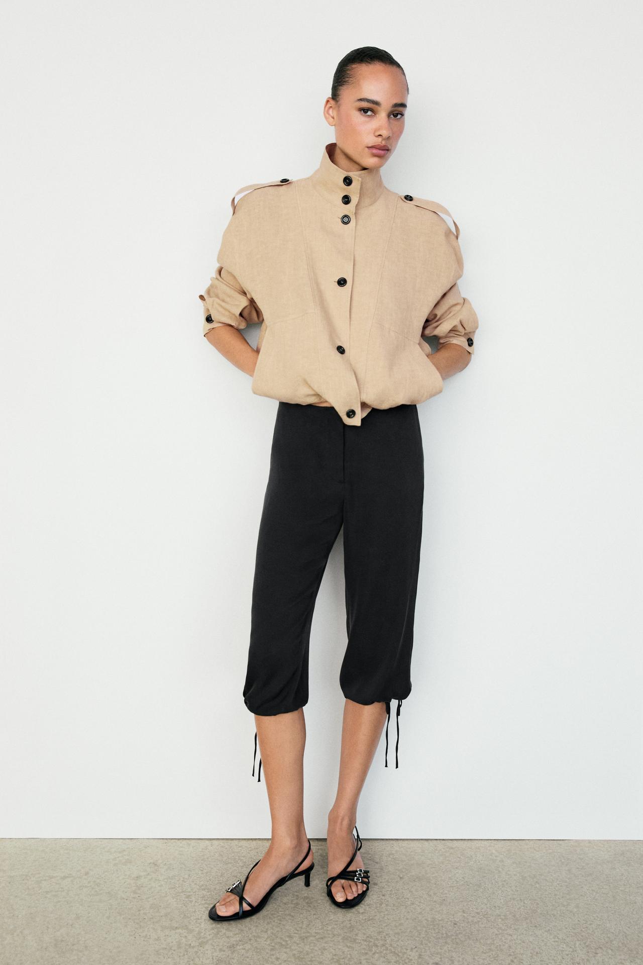 100% linen fluid bomber jacket — MUSTARD YELLOW