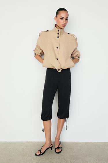 100% linen fluid bomber jacket — MUSTARD YELLOW 8