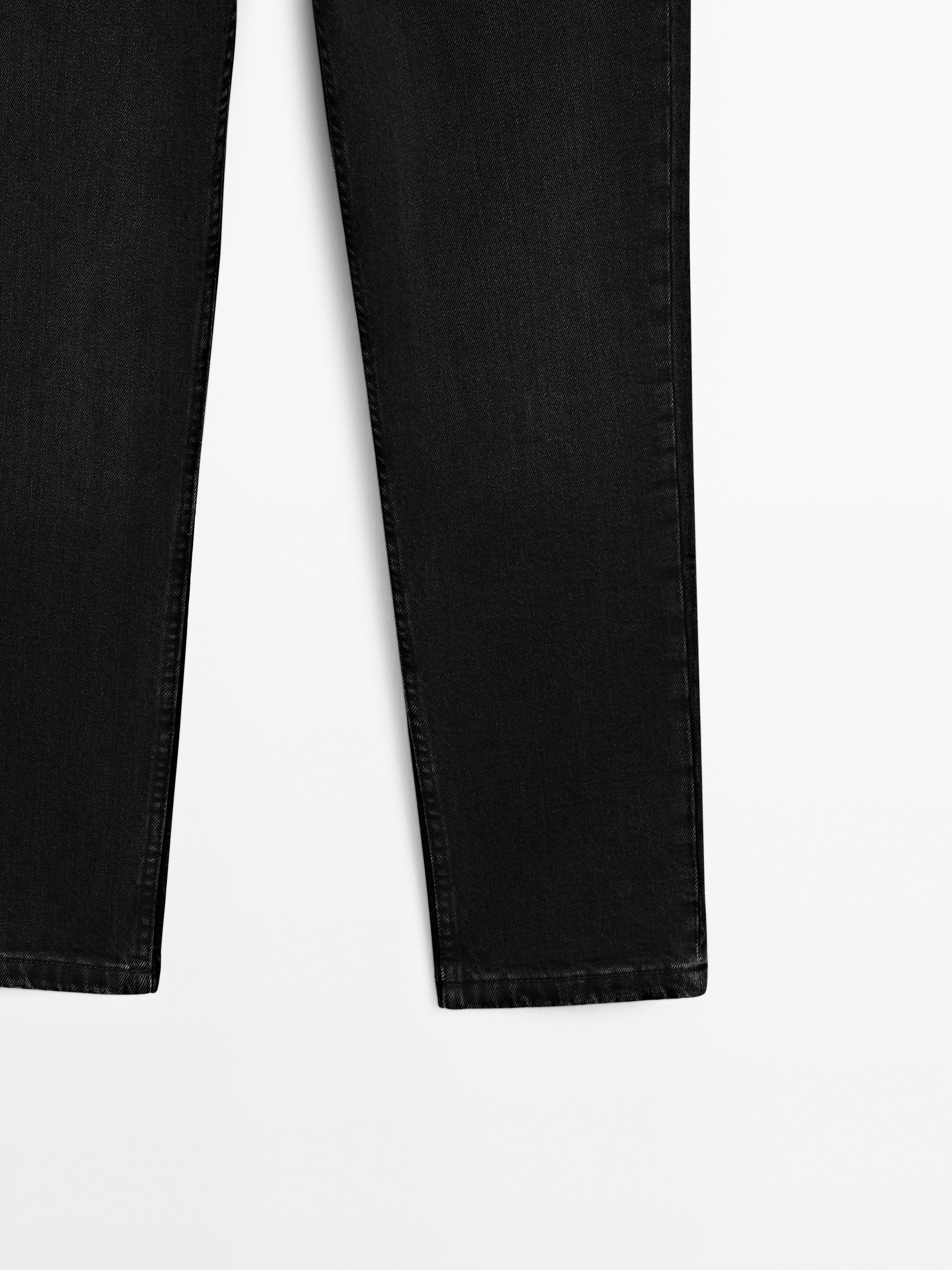 Mid-rise cropped slim fit jeans — BLACK