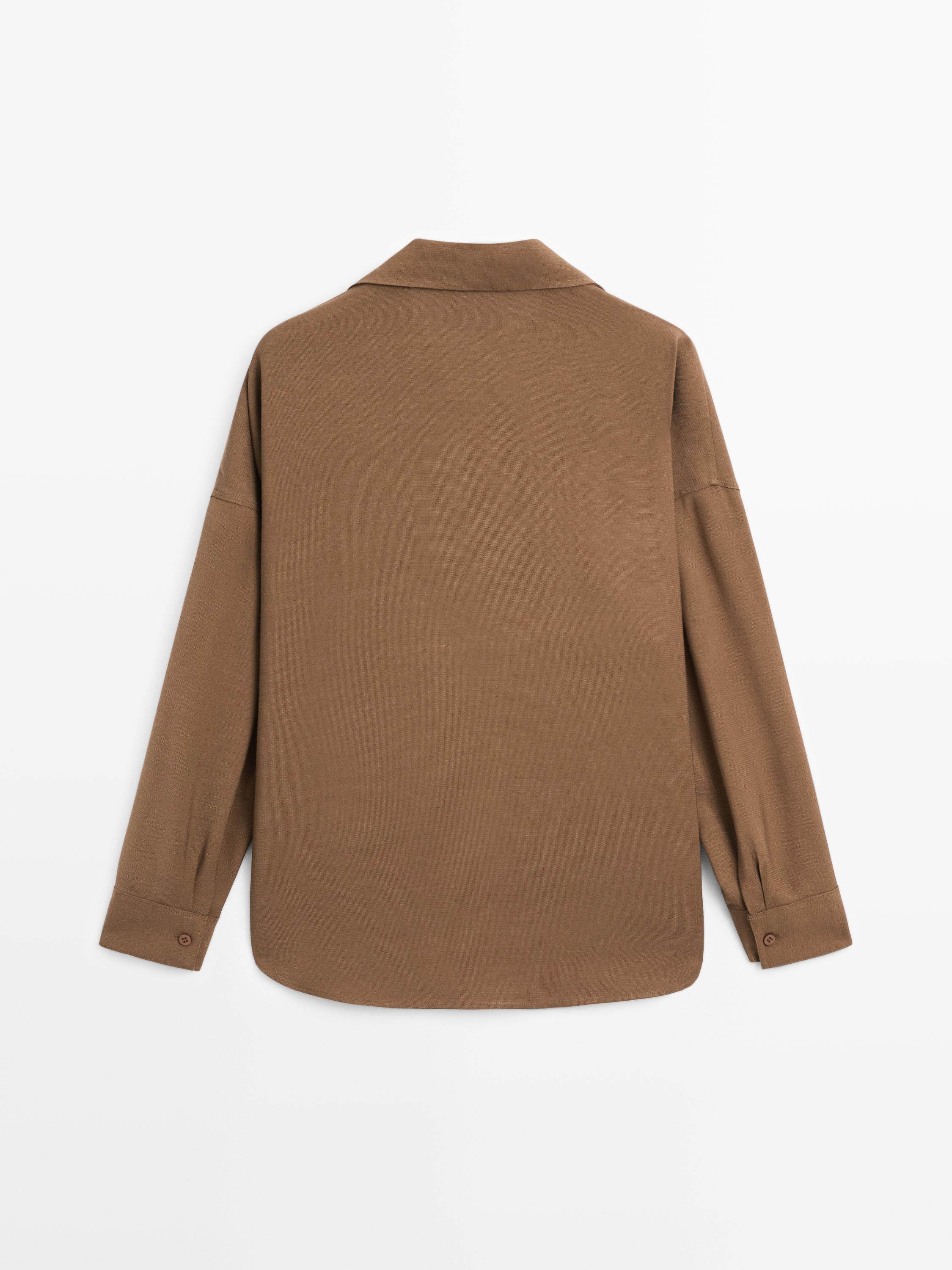 Flowing cotton blend shirt