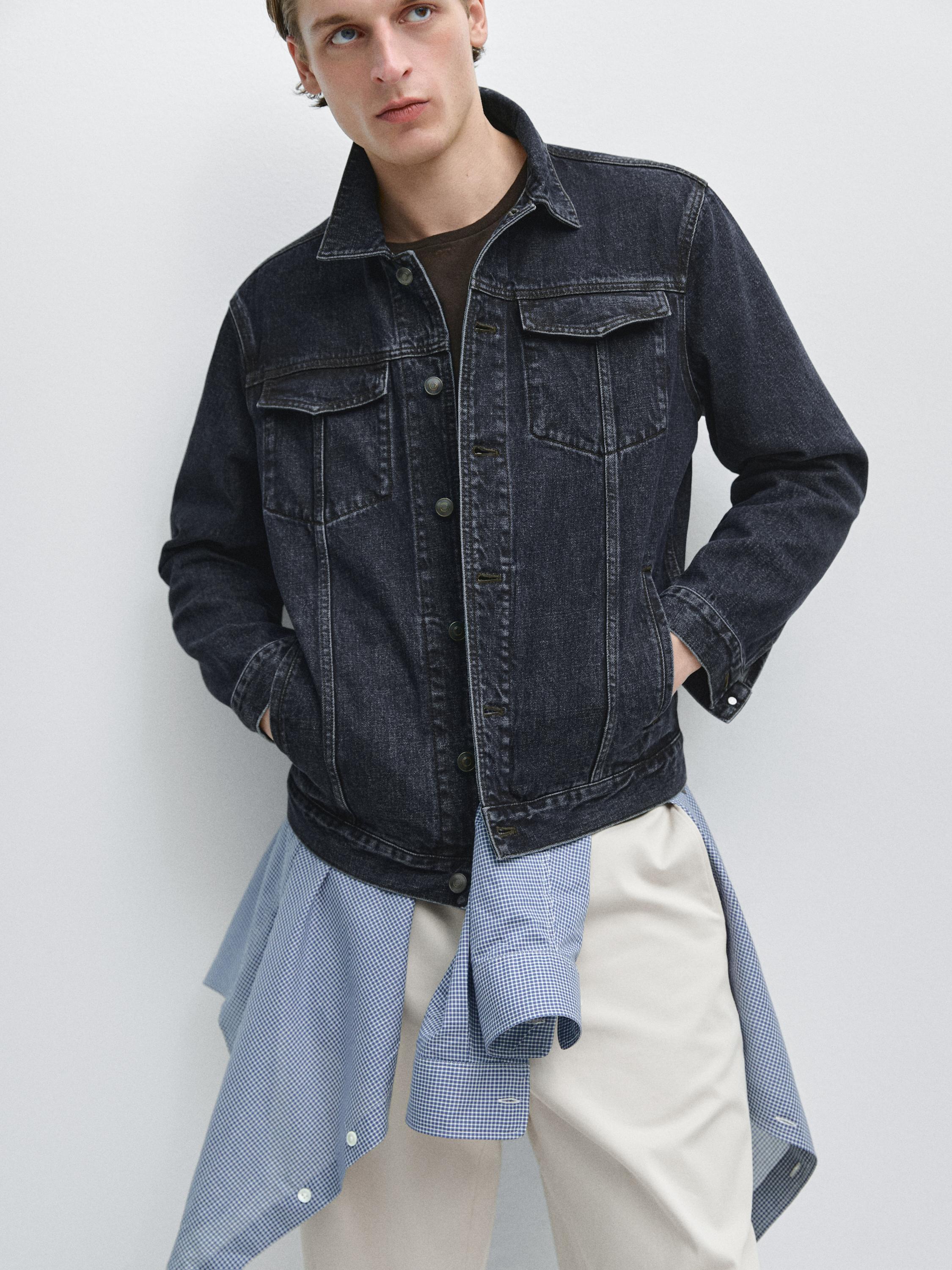 Denim trucker jacket — NAVY BLUE