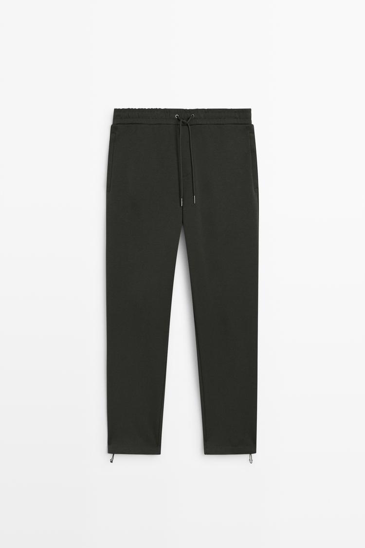 Jogger Fit Total Look Pants — DARK GREEN