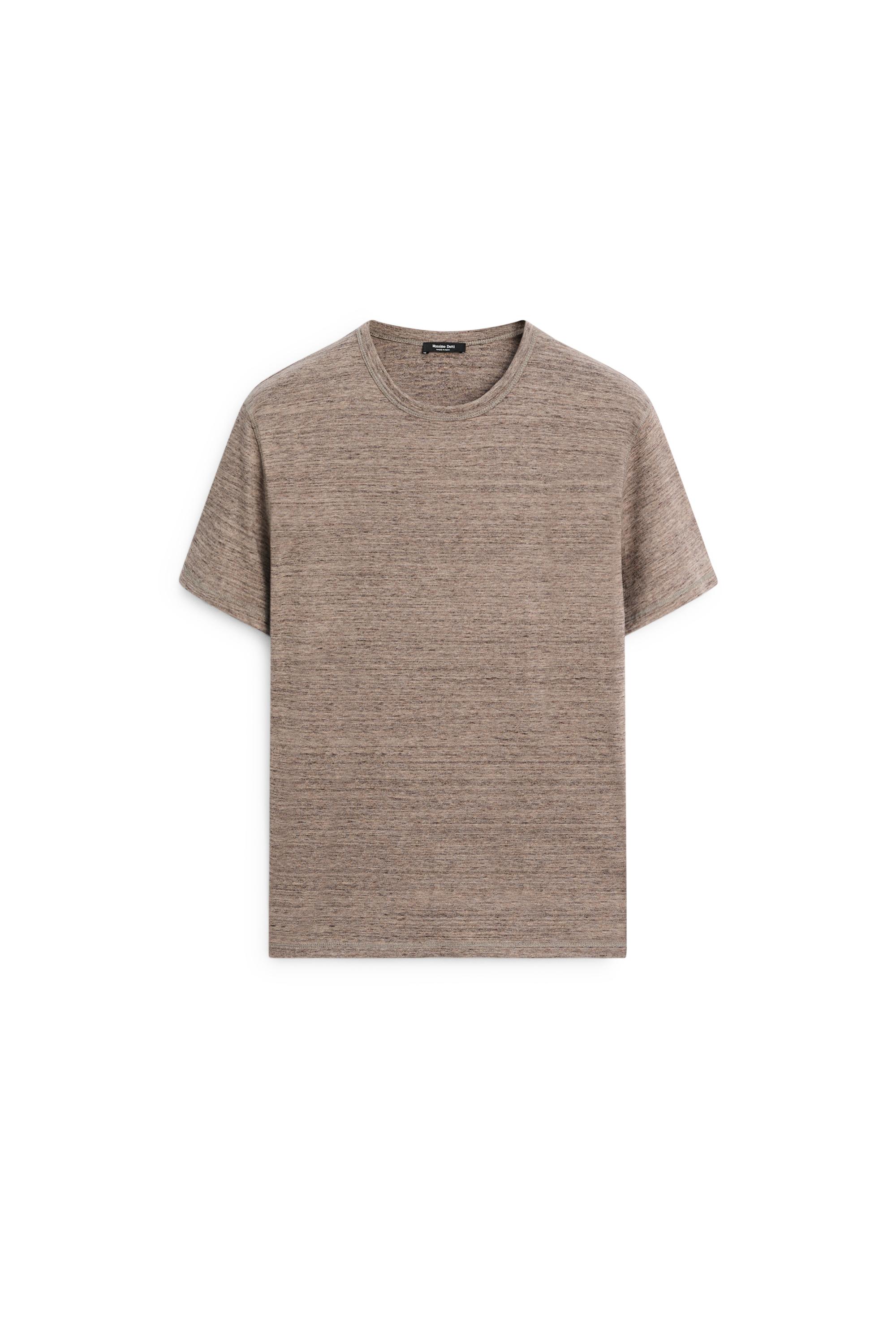 100% cotton short-sleeve T-shirt — BROWN MARL