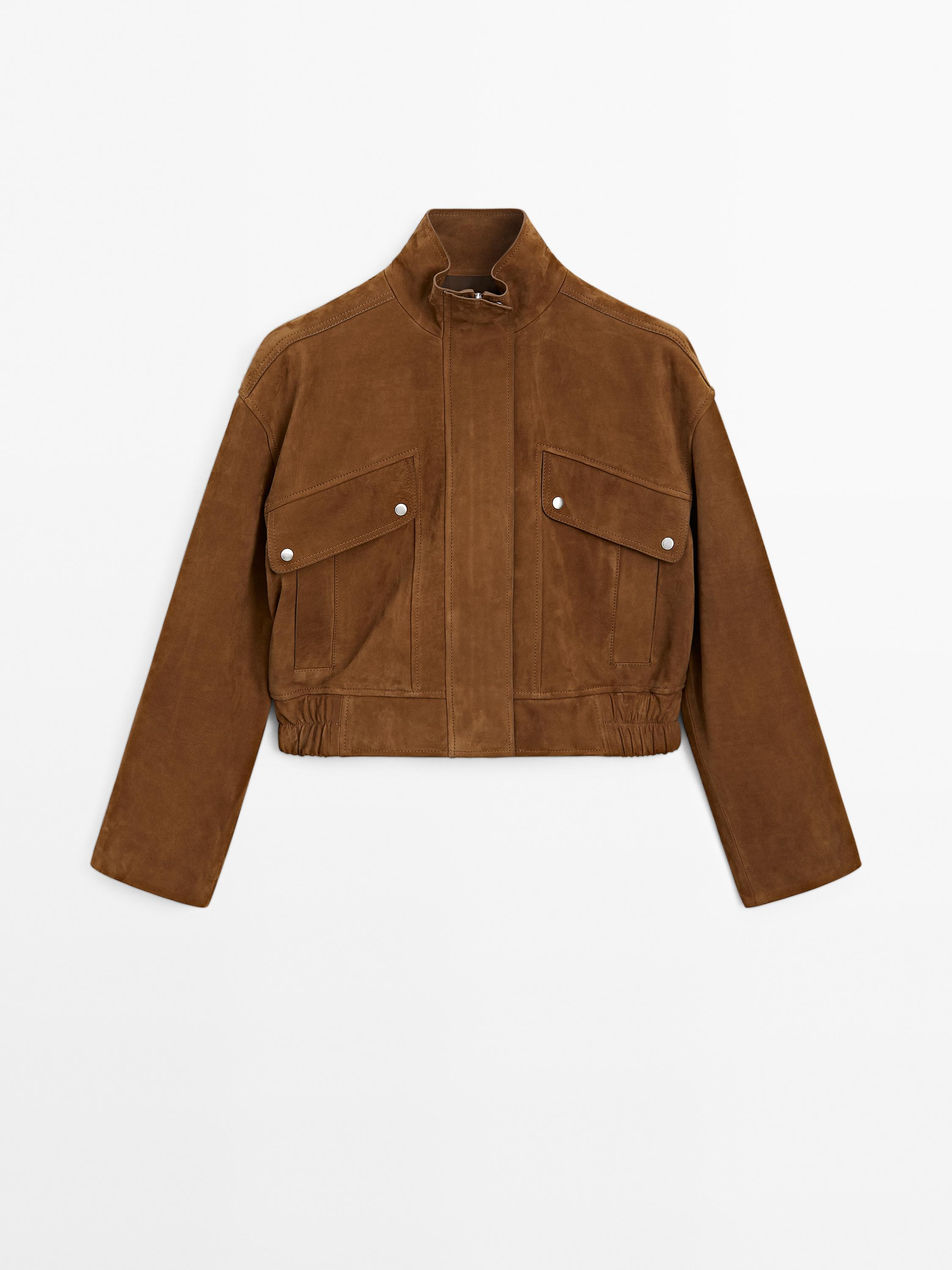 Cazadora bomber nobuc piel ante
