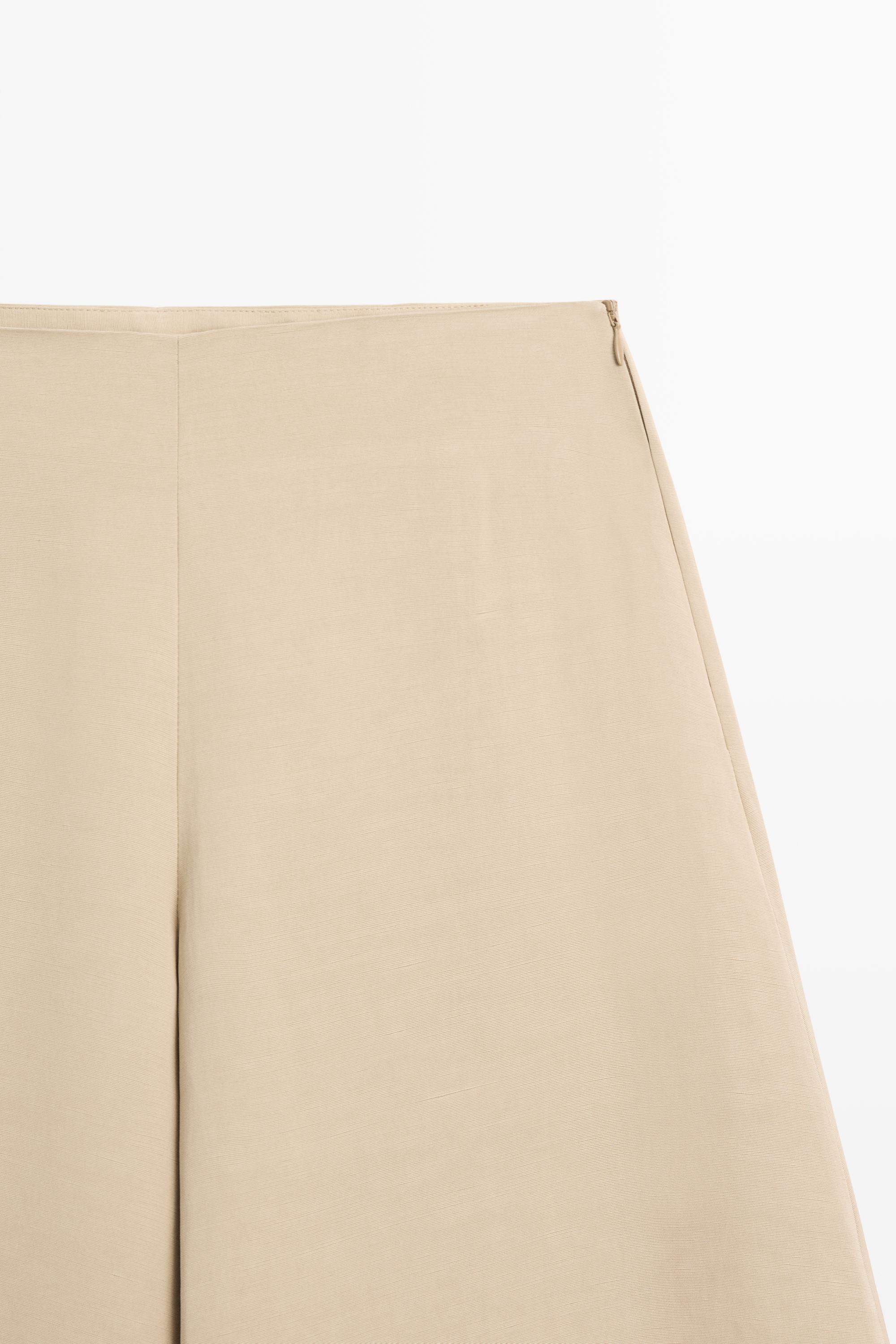 Wide-leg voluminous trousers — BEIGE