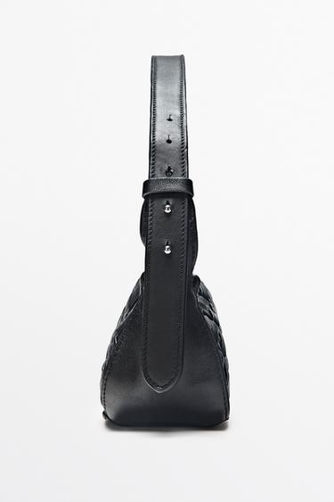 Mini braided sheepskin bag — BLACK 2