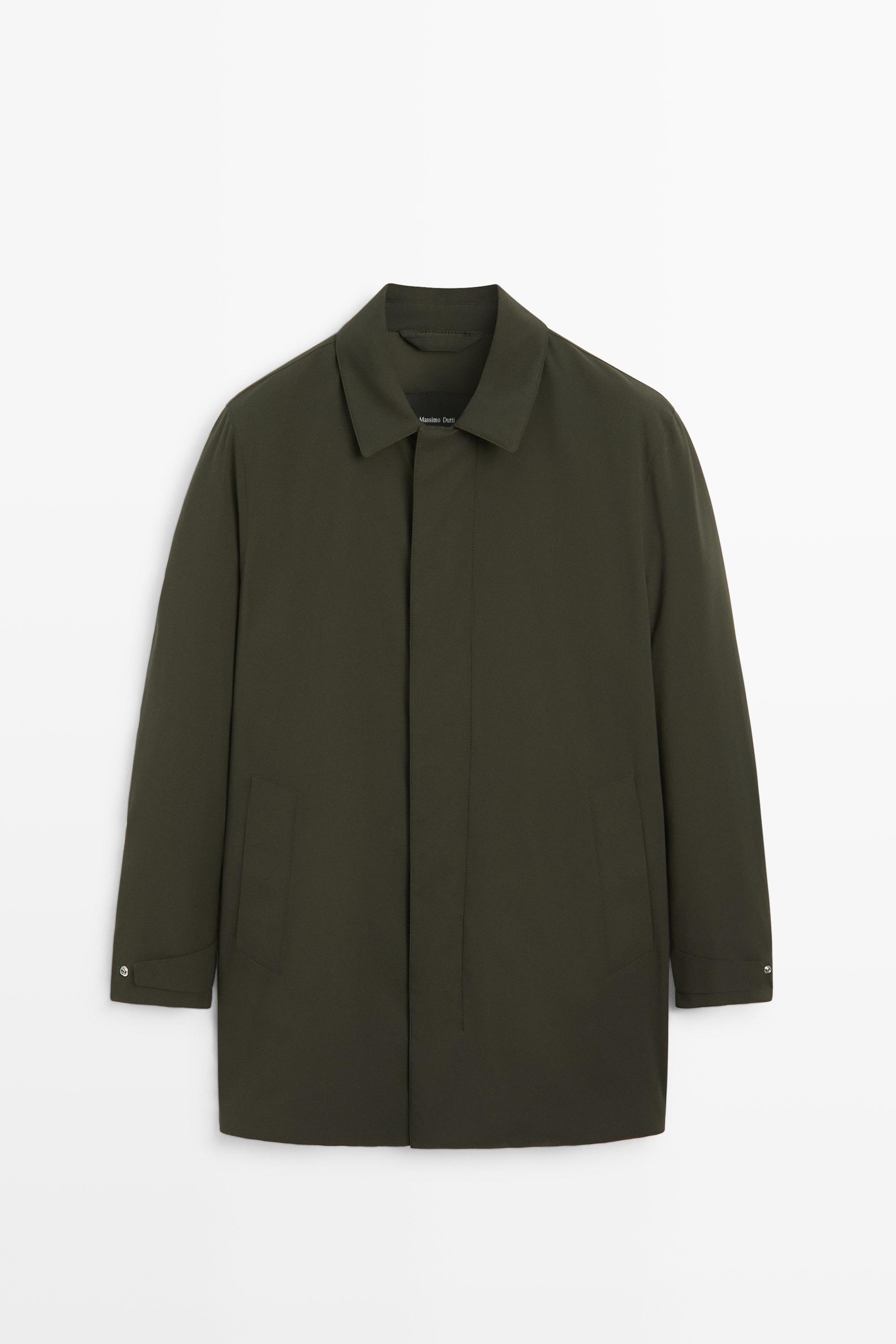 Technical fabric trench coat