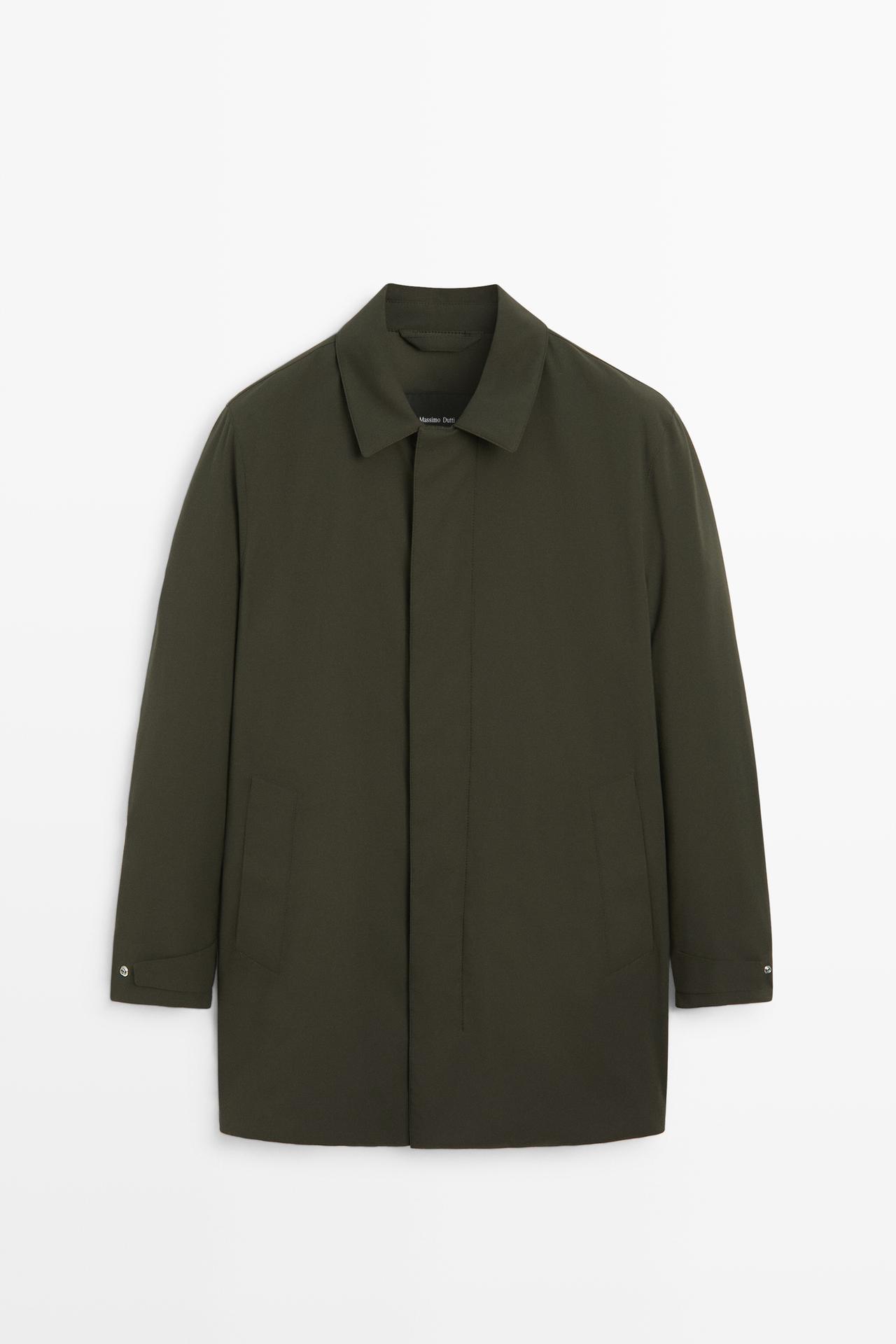 Technical fabric trench coat — DARK KHAKI