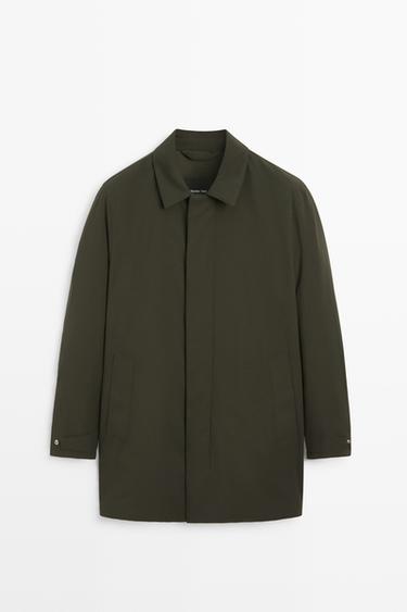 Technical fabric trench coat — DARK KHAKI 2
