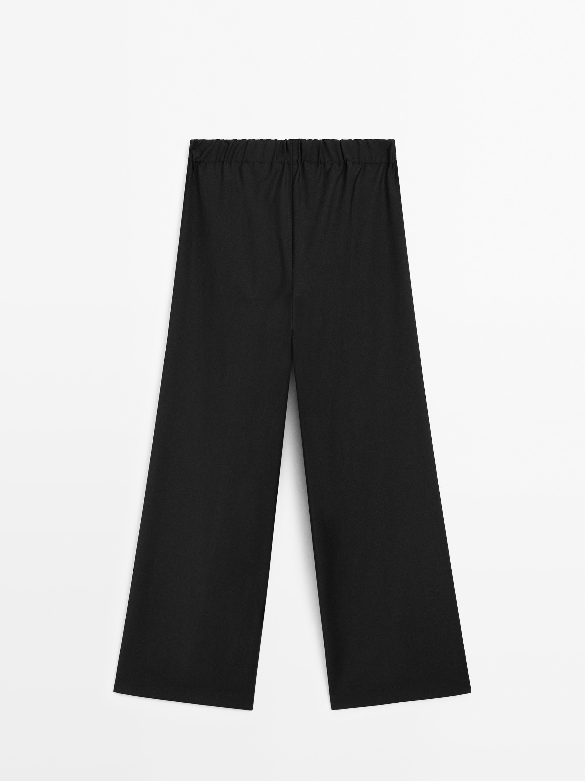 100% wool trousers with elastic waistband