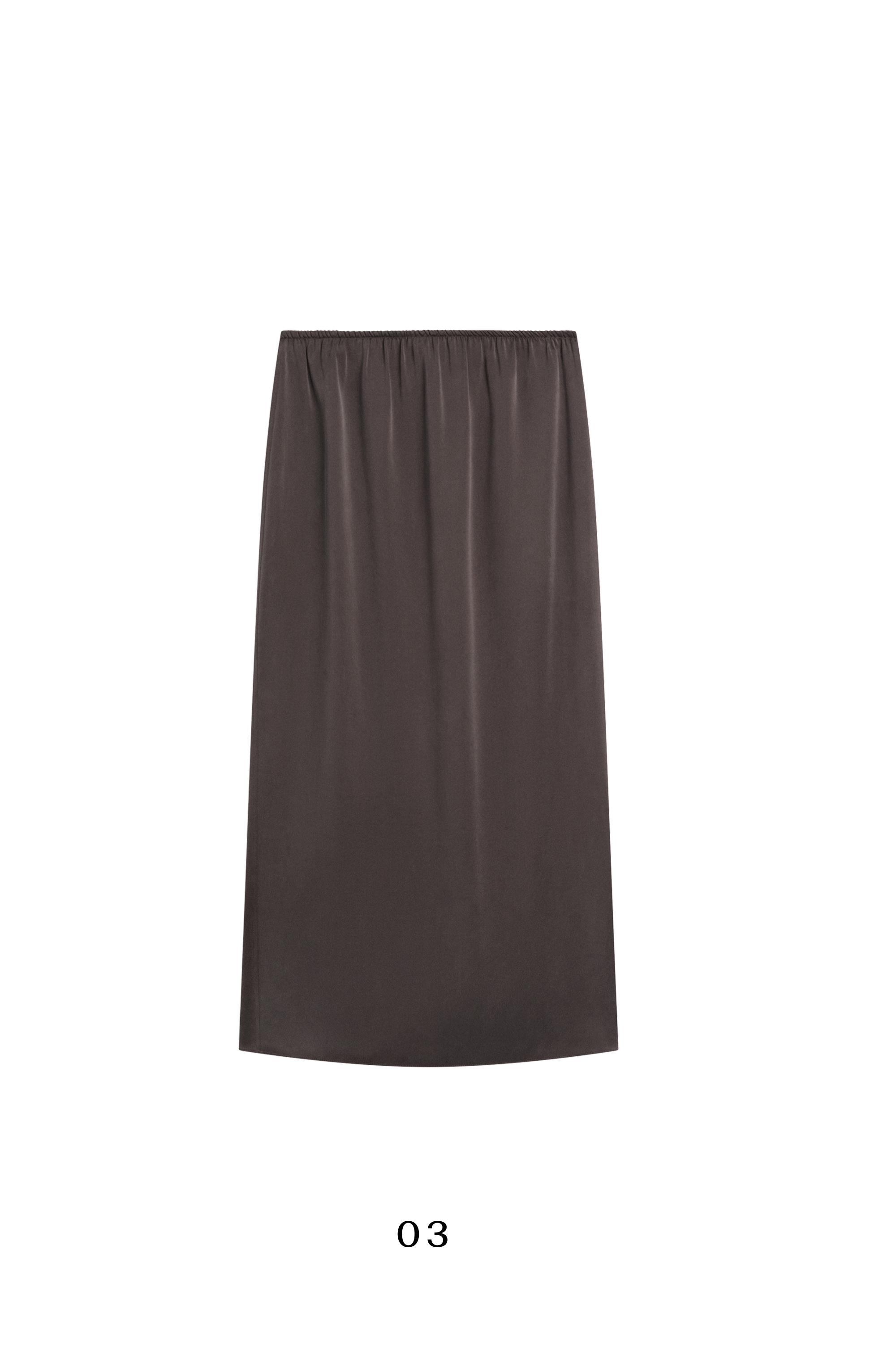 100% silk straight midi skirt