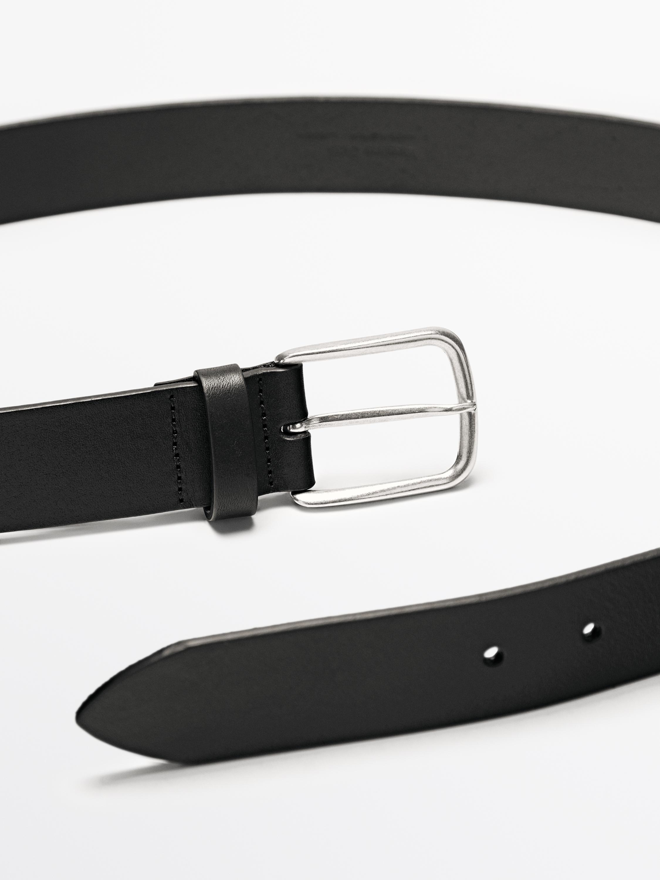 Nappa leather belt — BLACK
