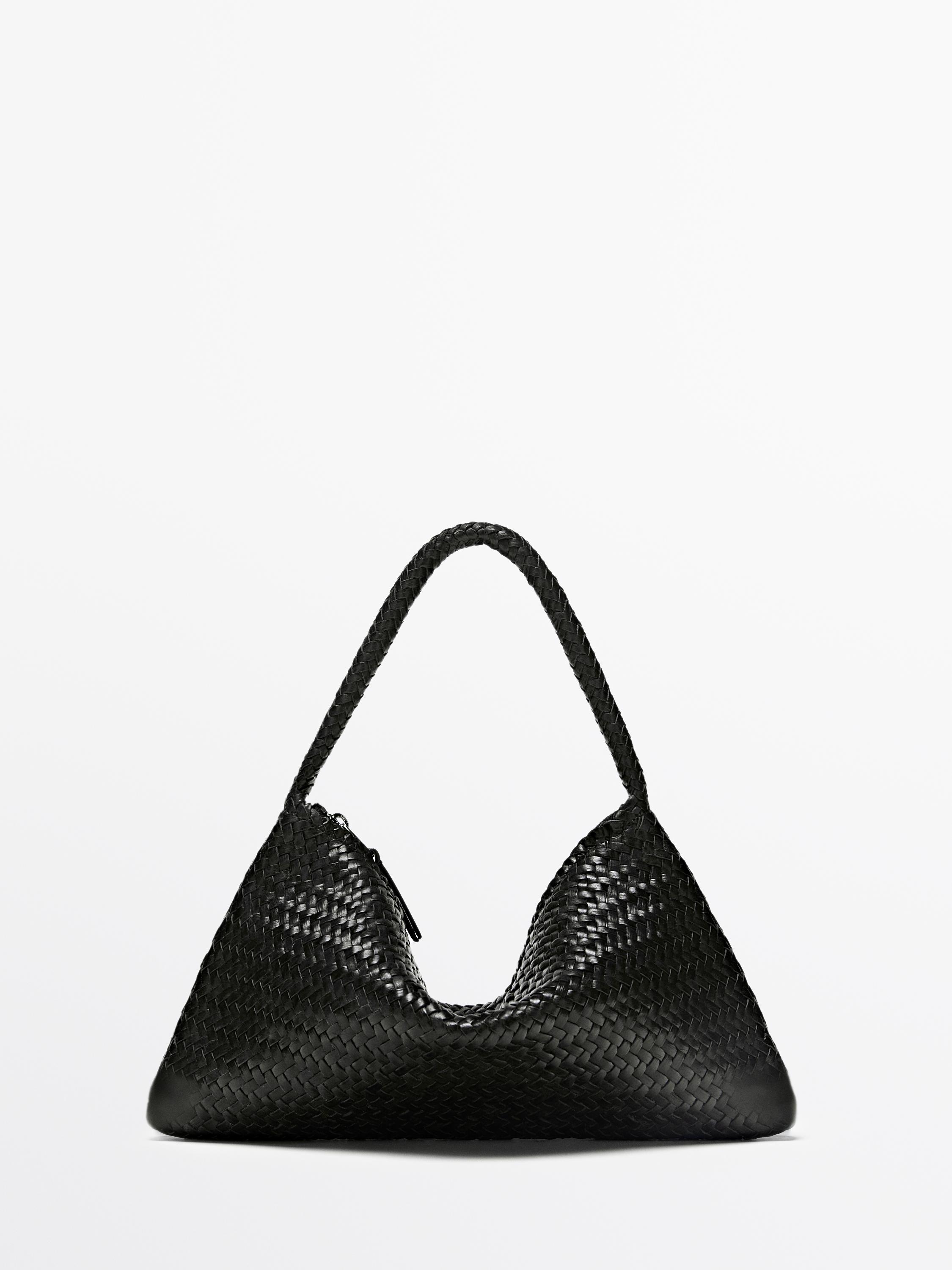 Petit sac porté épaule en cuir tressé