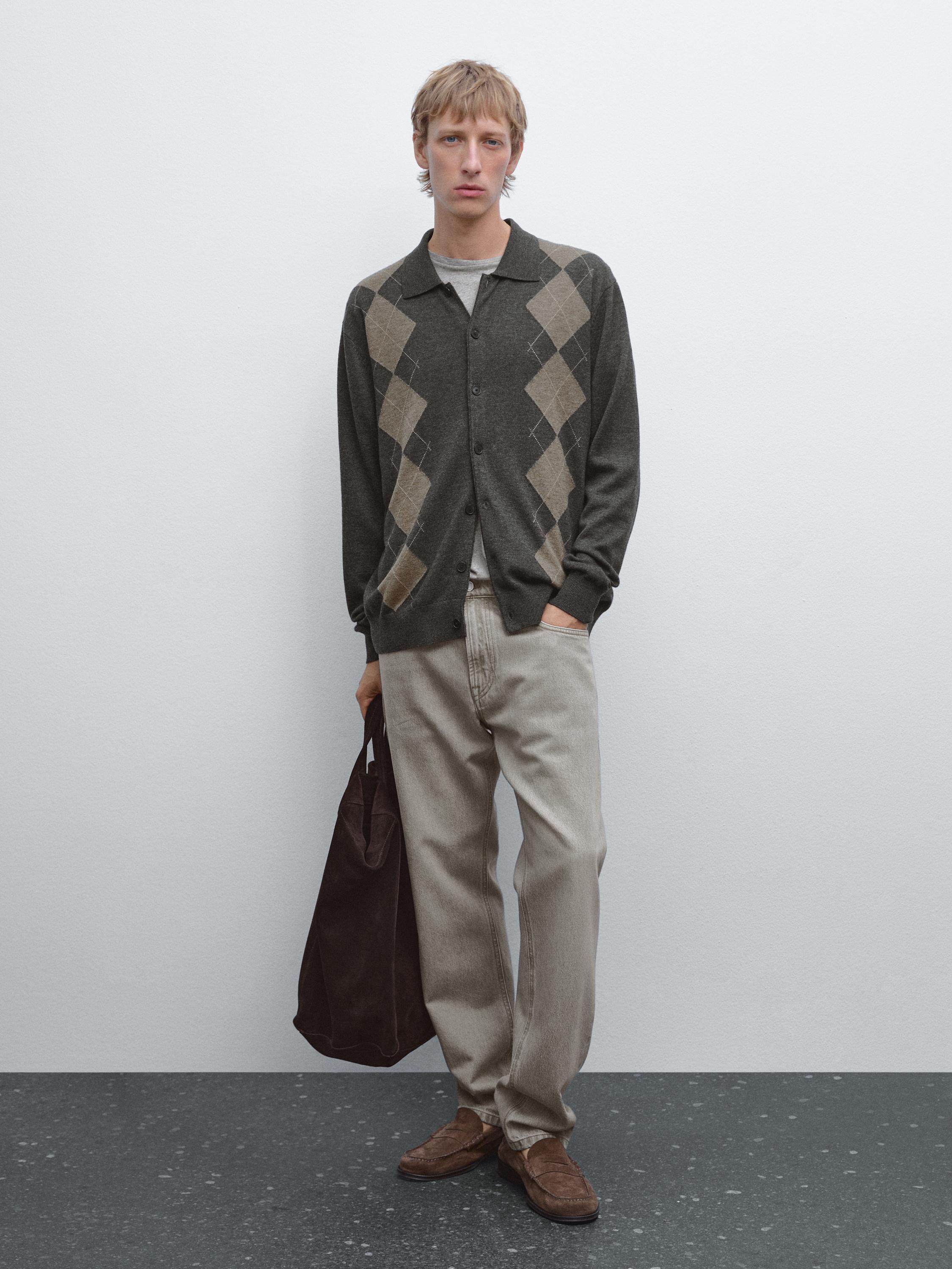 Cardigan in maglia misto lana