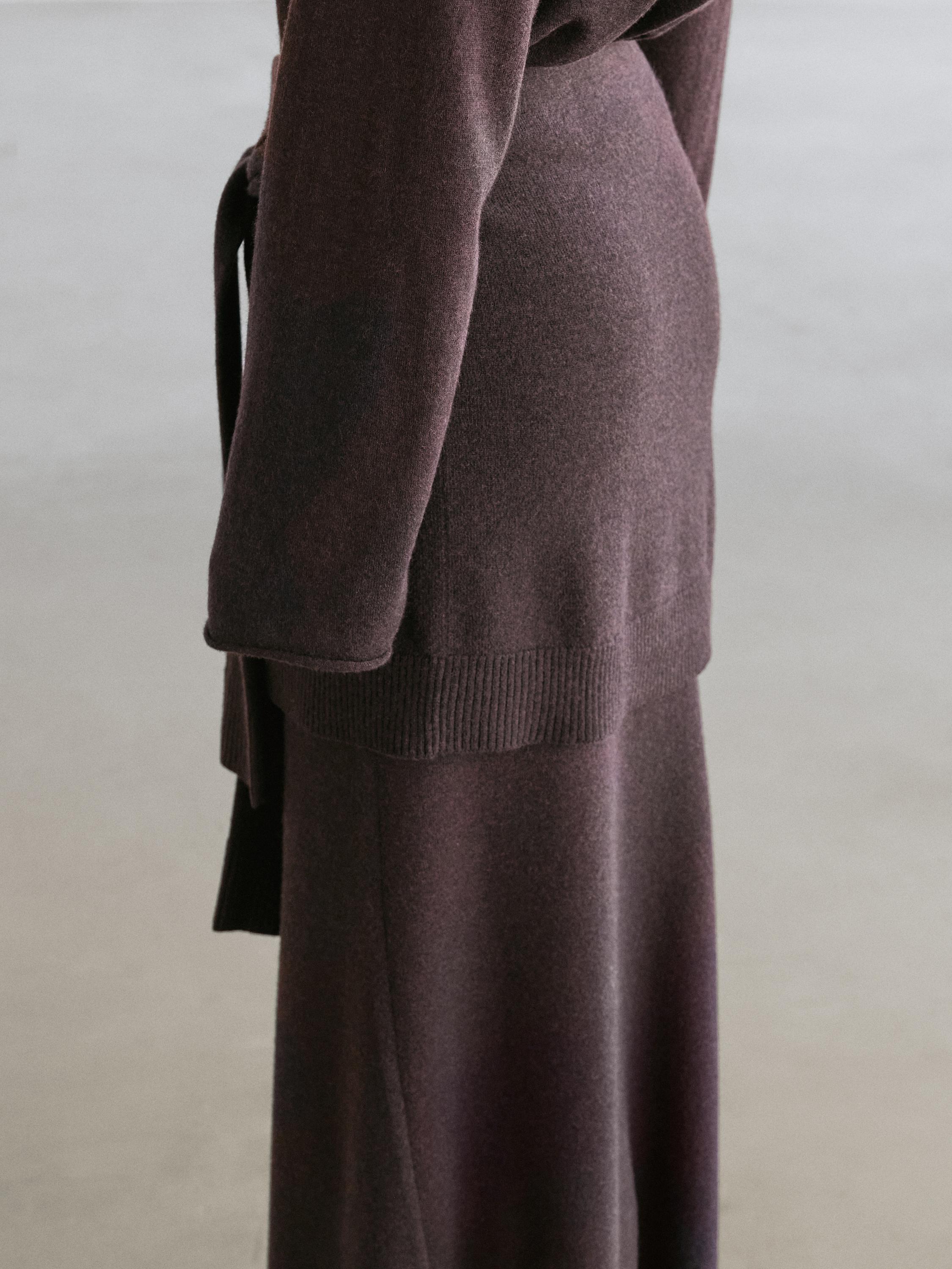 Knit skirt with knotted sleeve details — Chocolate