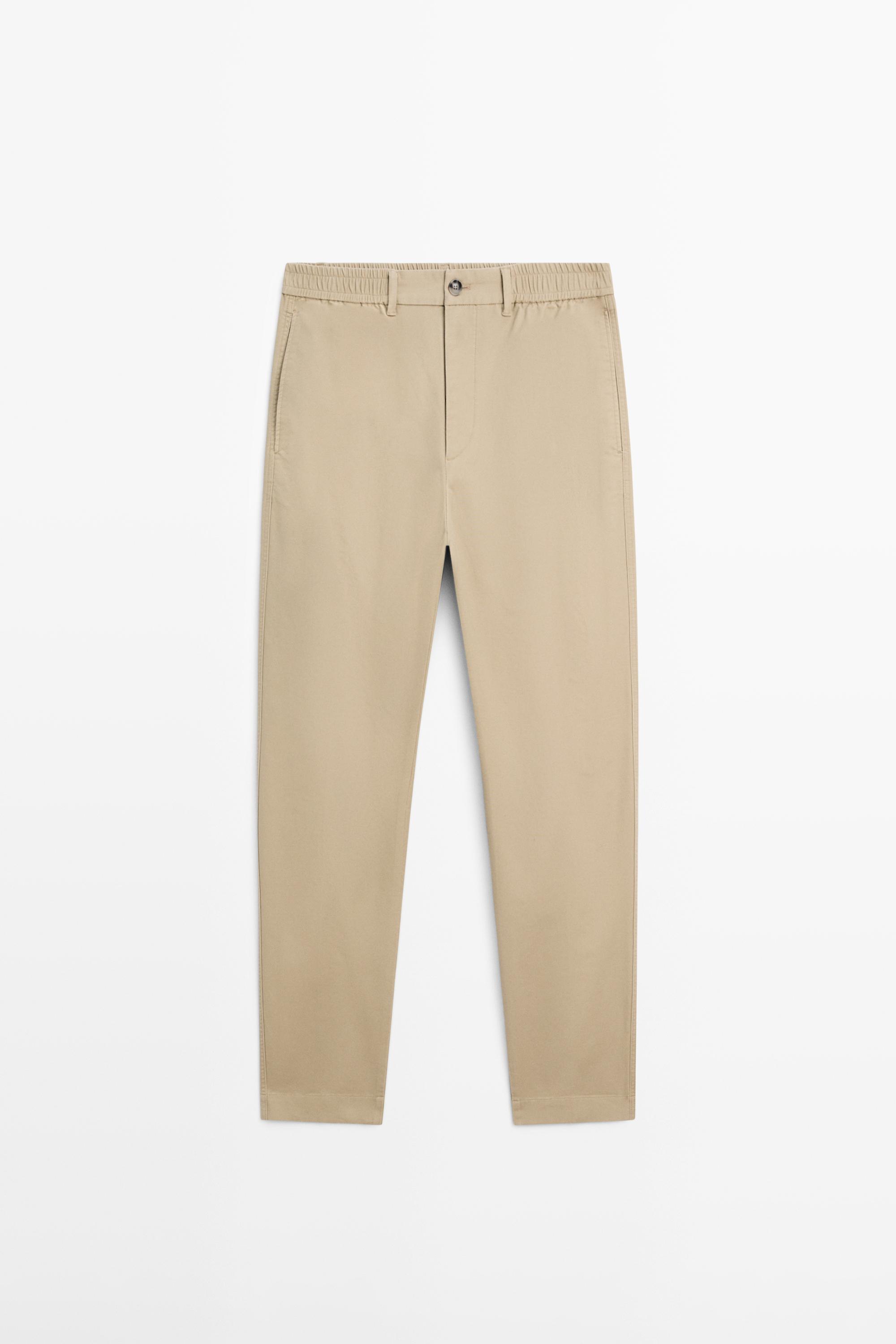 Cotton blend jogger fit trousers — OCHRE
