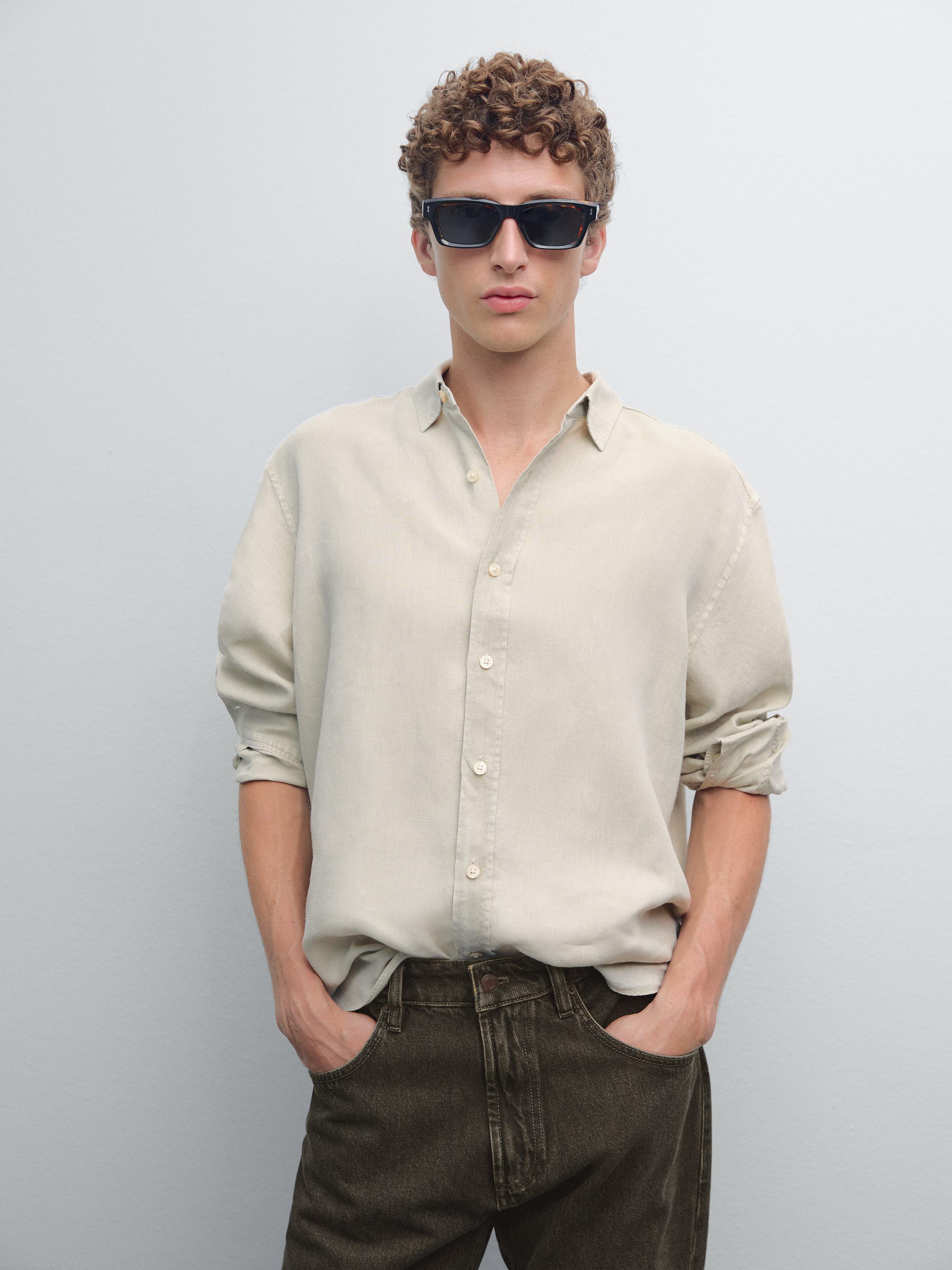 Regular fit shirt with maltinto finish