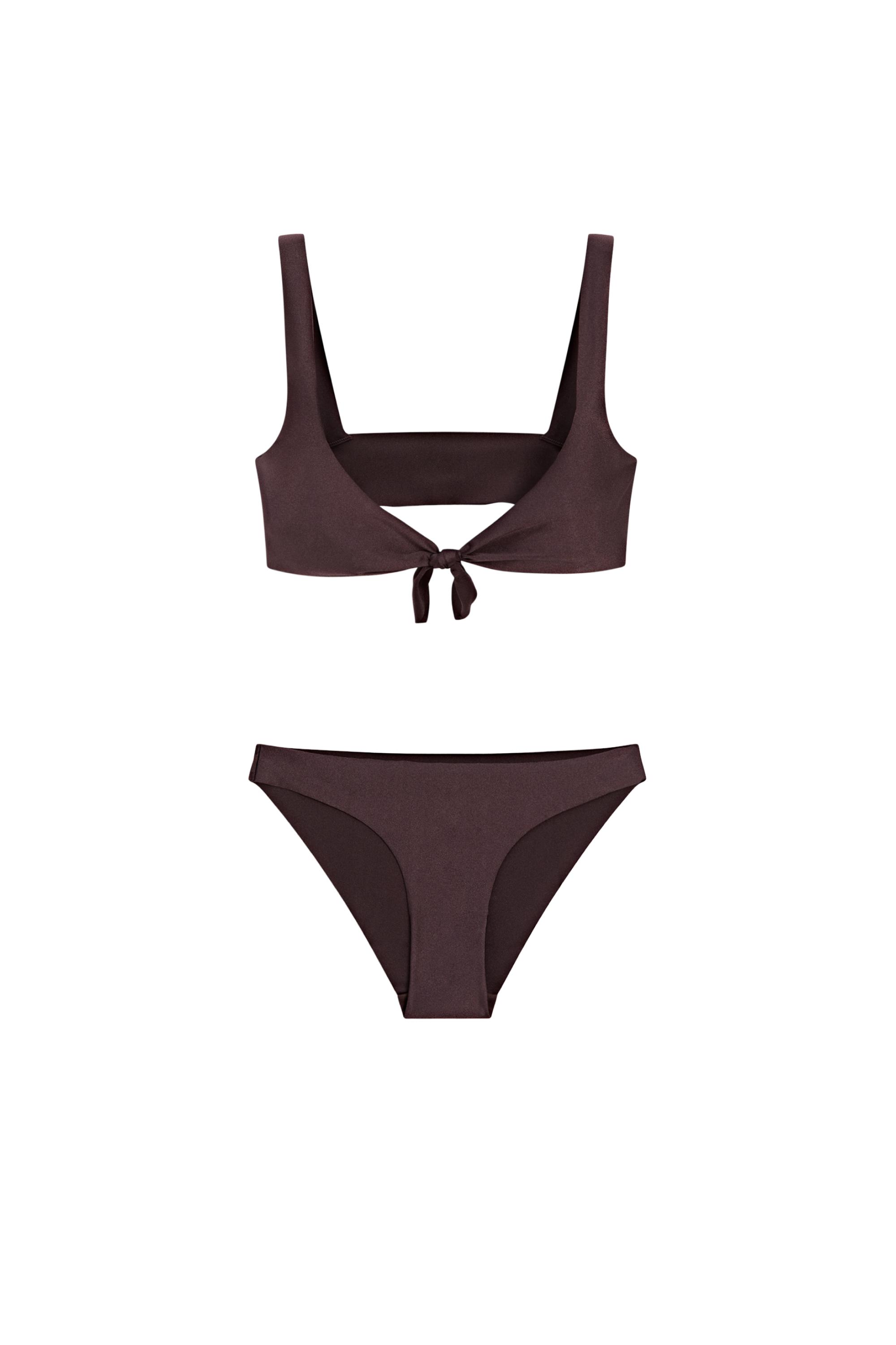 Shimmery bikini top — BROWN