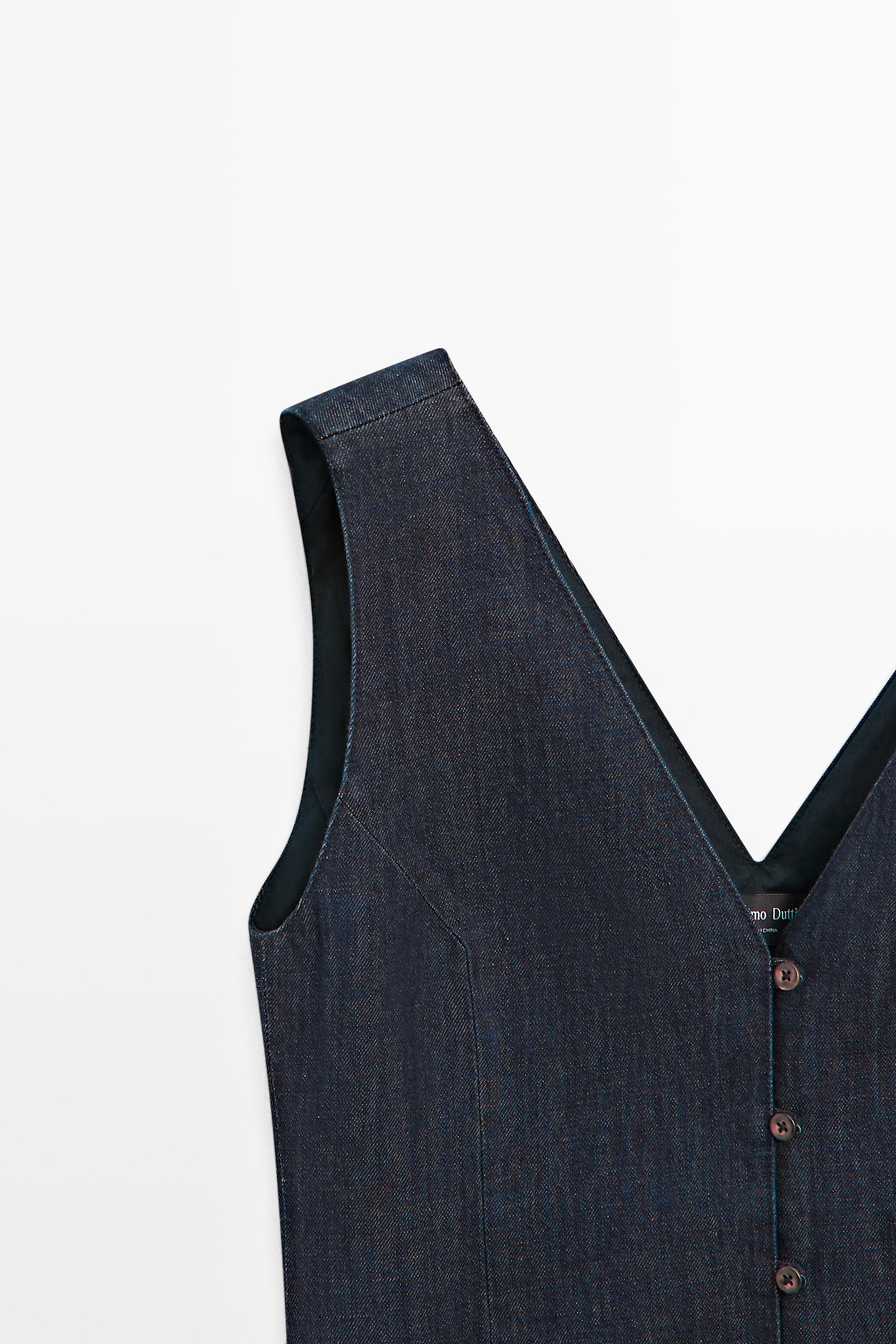 Total look denim vest — DARK BLUE