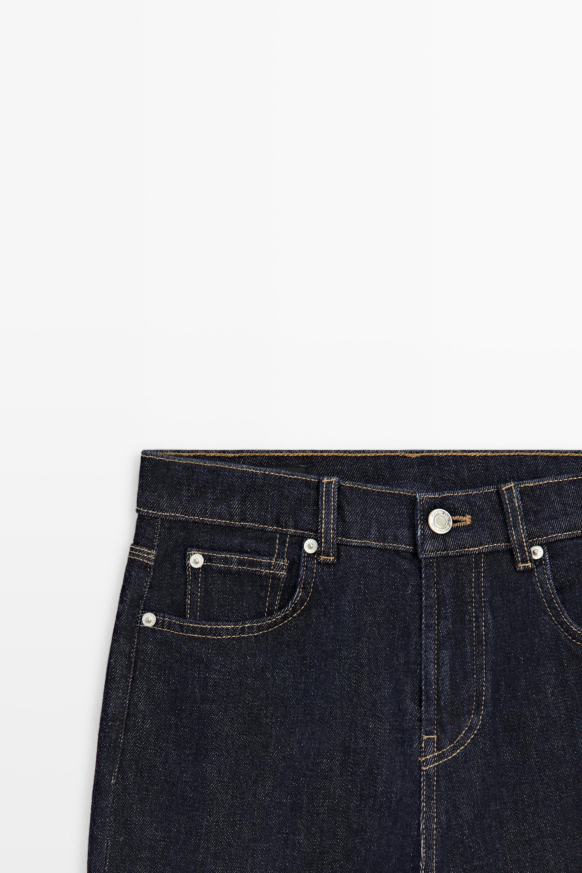 Mid-waist straight-leg jeans