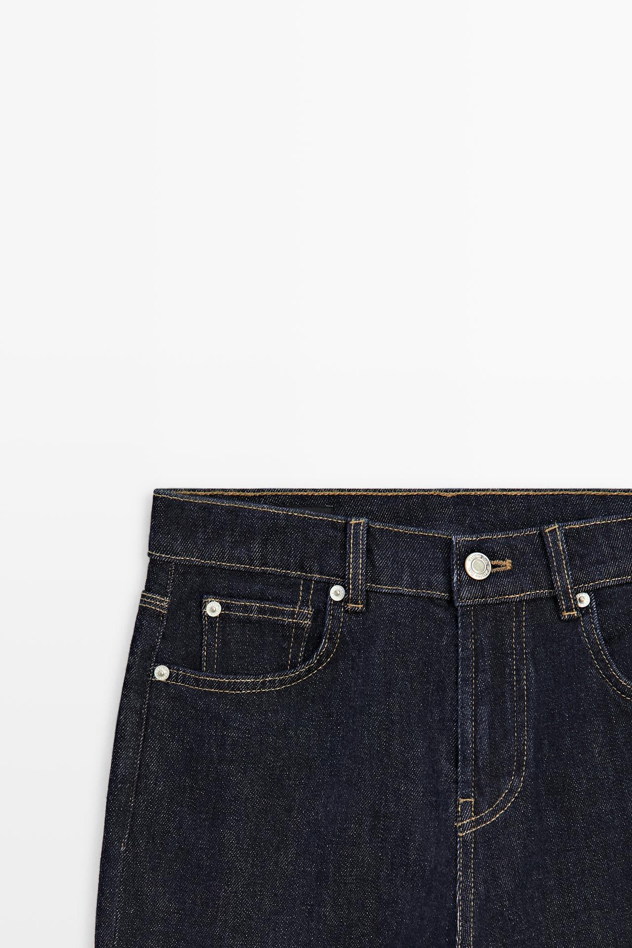 Mid-waist straight-leg jeans — DARK BLUE