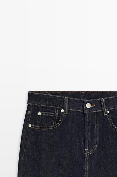 Mid-waist straight-leg jeans — DARK BLUE 4