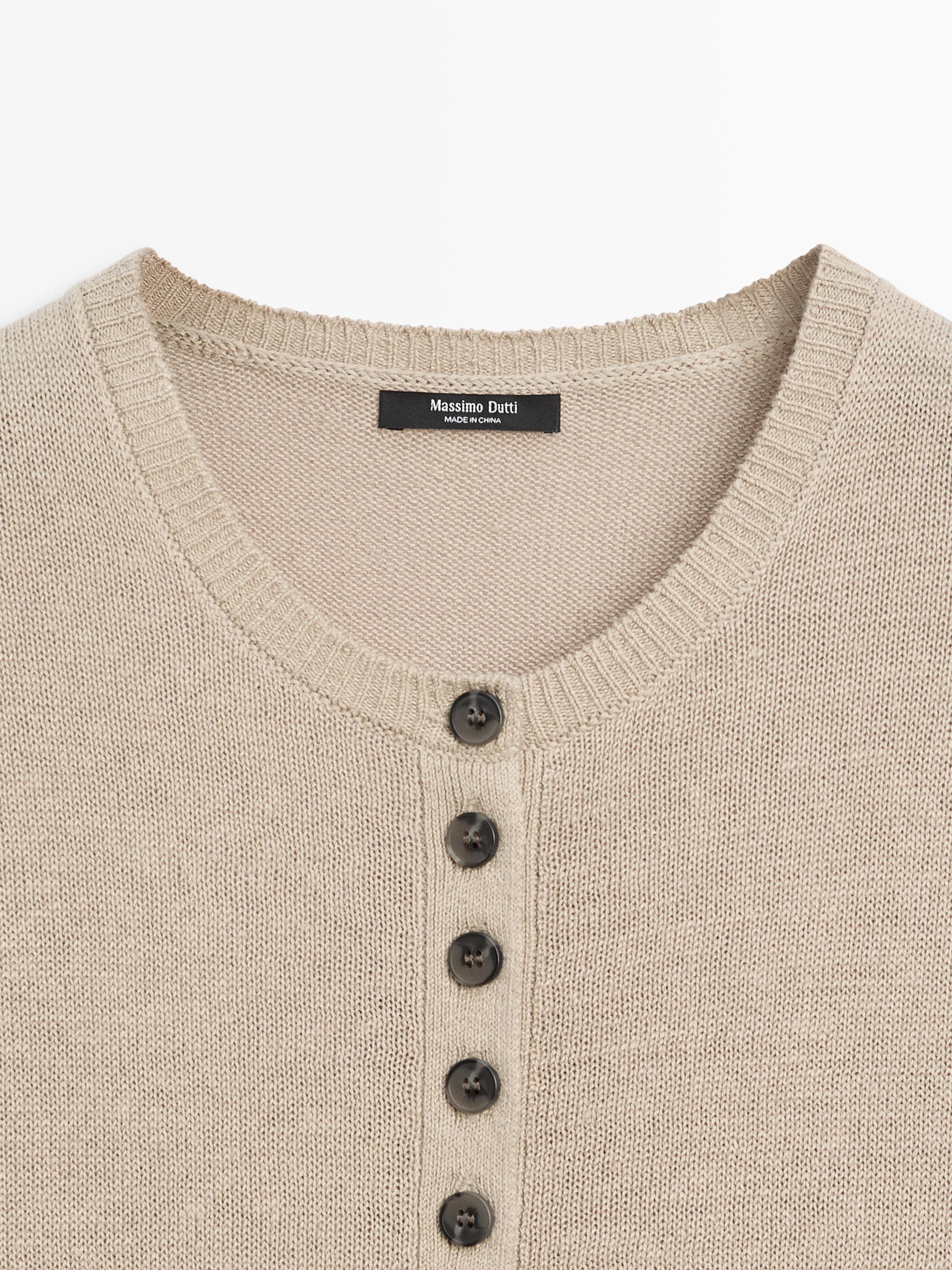 Linen blend short sleeve cardigan · Pale Green · Cardigan