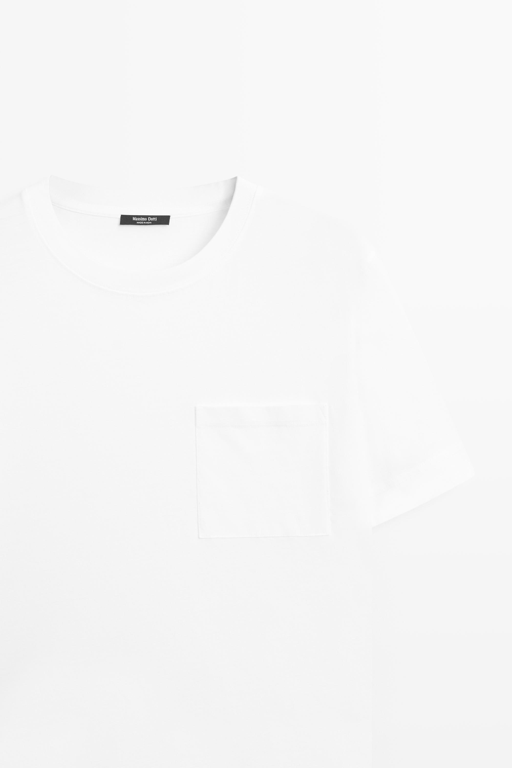 Short sleeve T-shirt with pocket detail — Off white