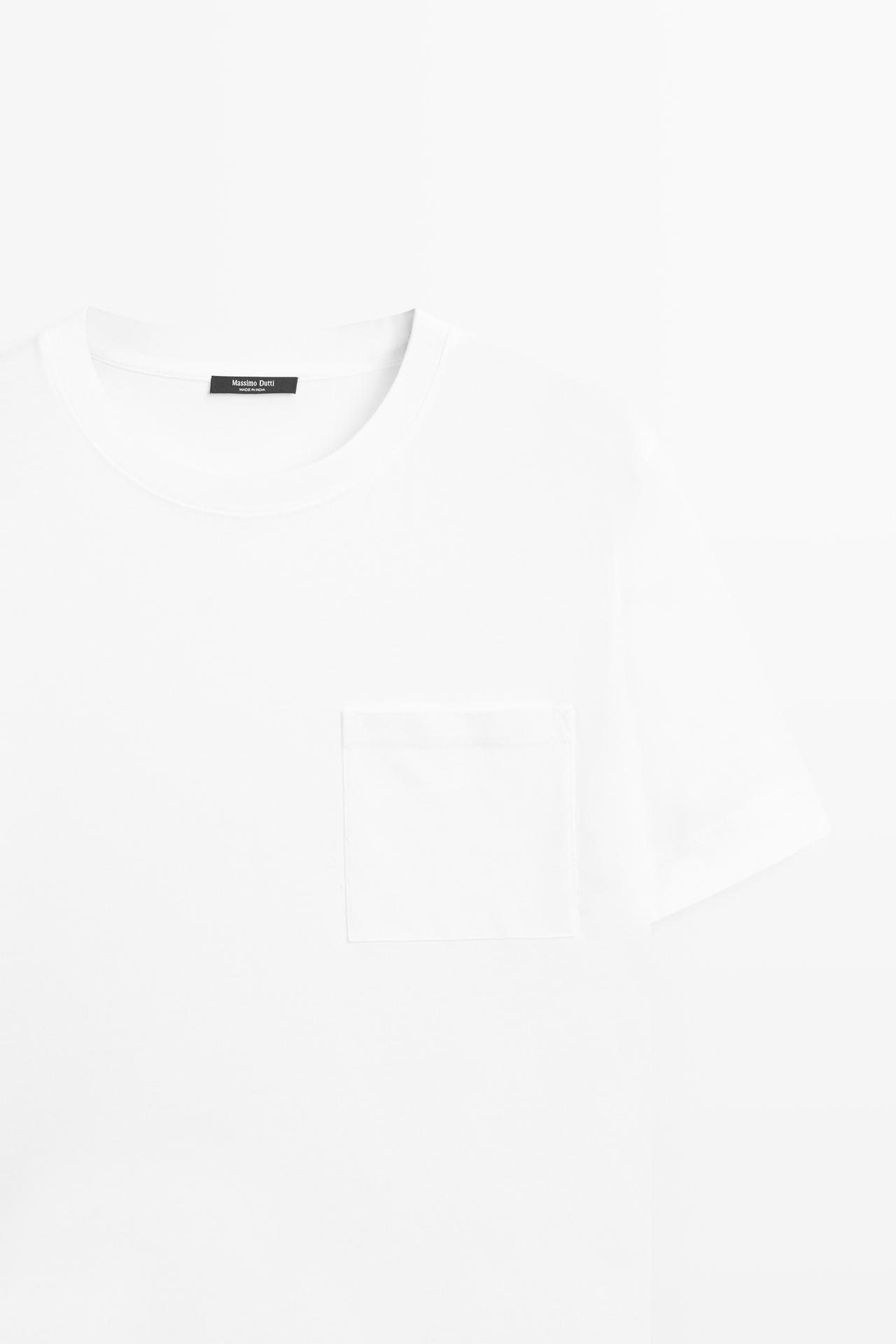 Short sleeve T-shirt with pocket detail — Off white