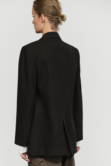 Two-button wool-blend blazer — MINK 5