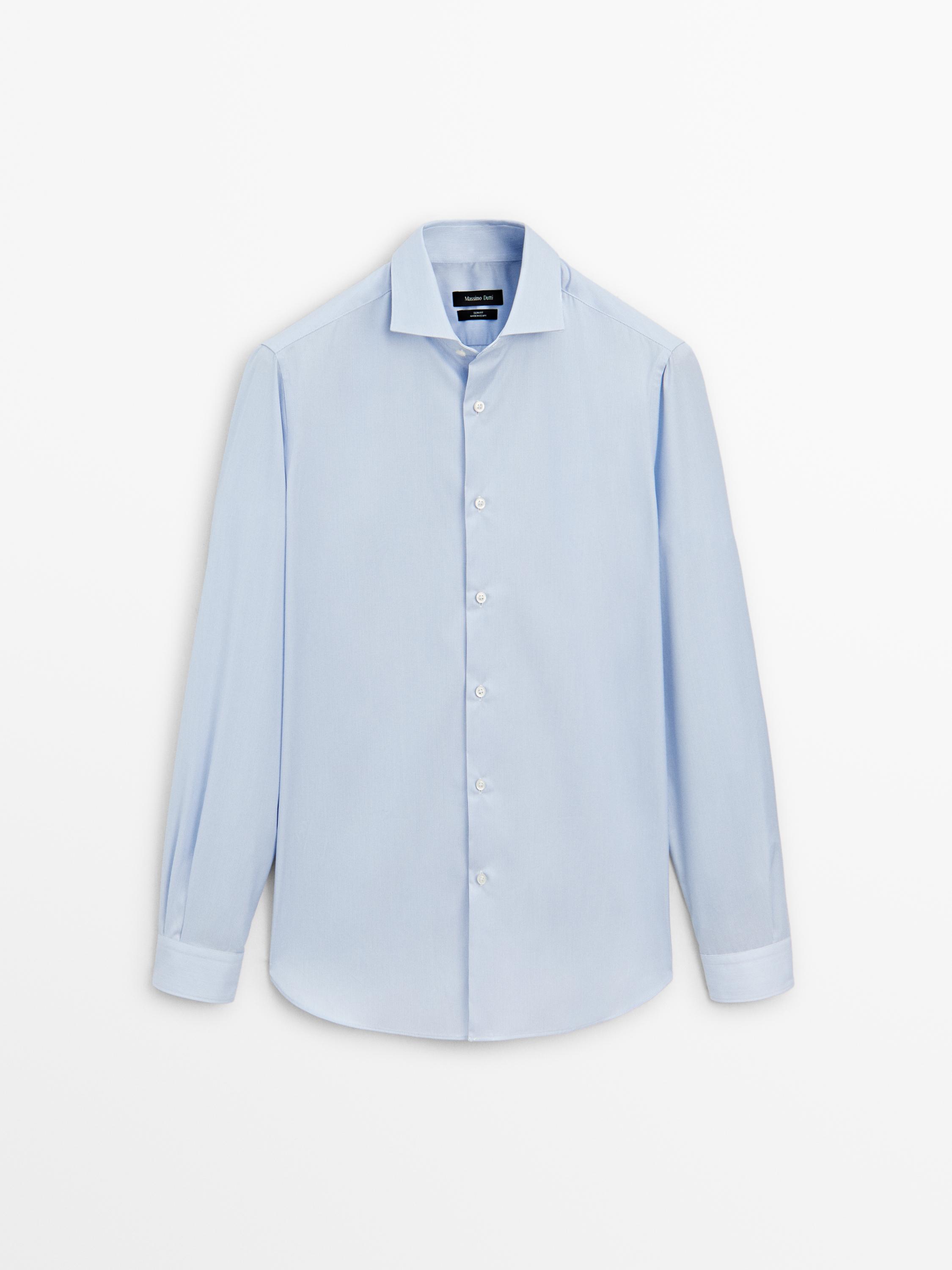 Slim fit micro-striped shirt