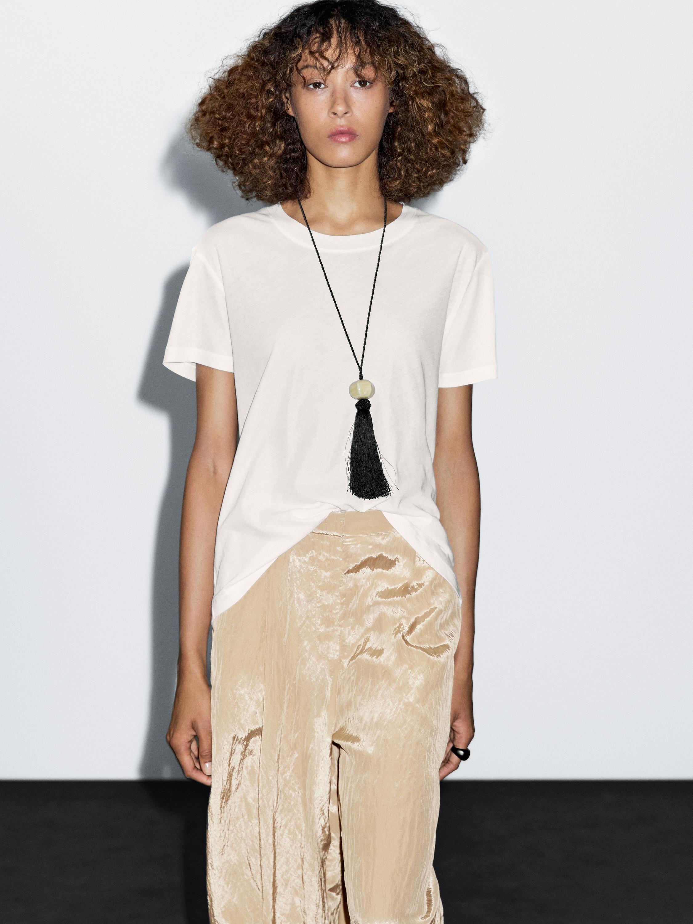 Textured satin trousers