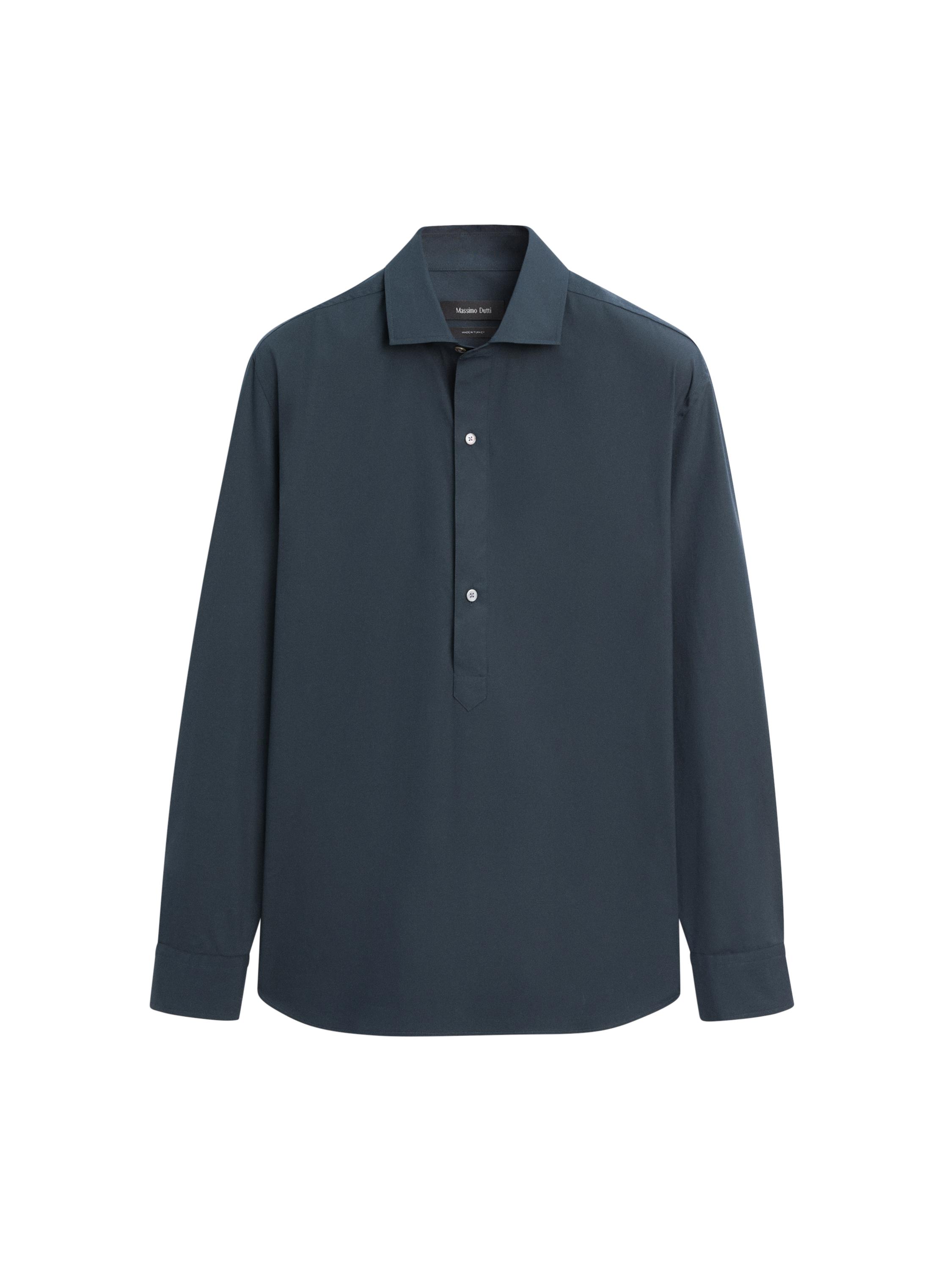 Streç regular fit polo yaka gömlek