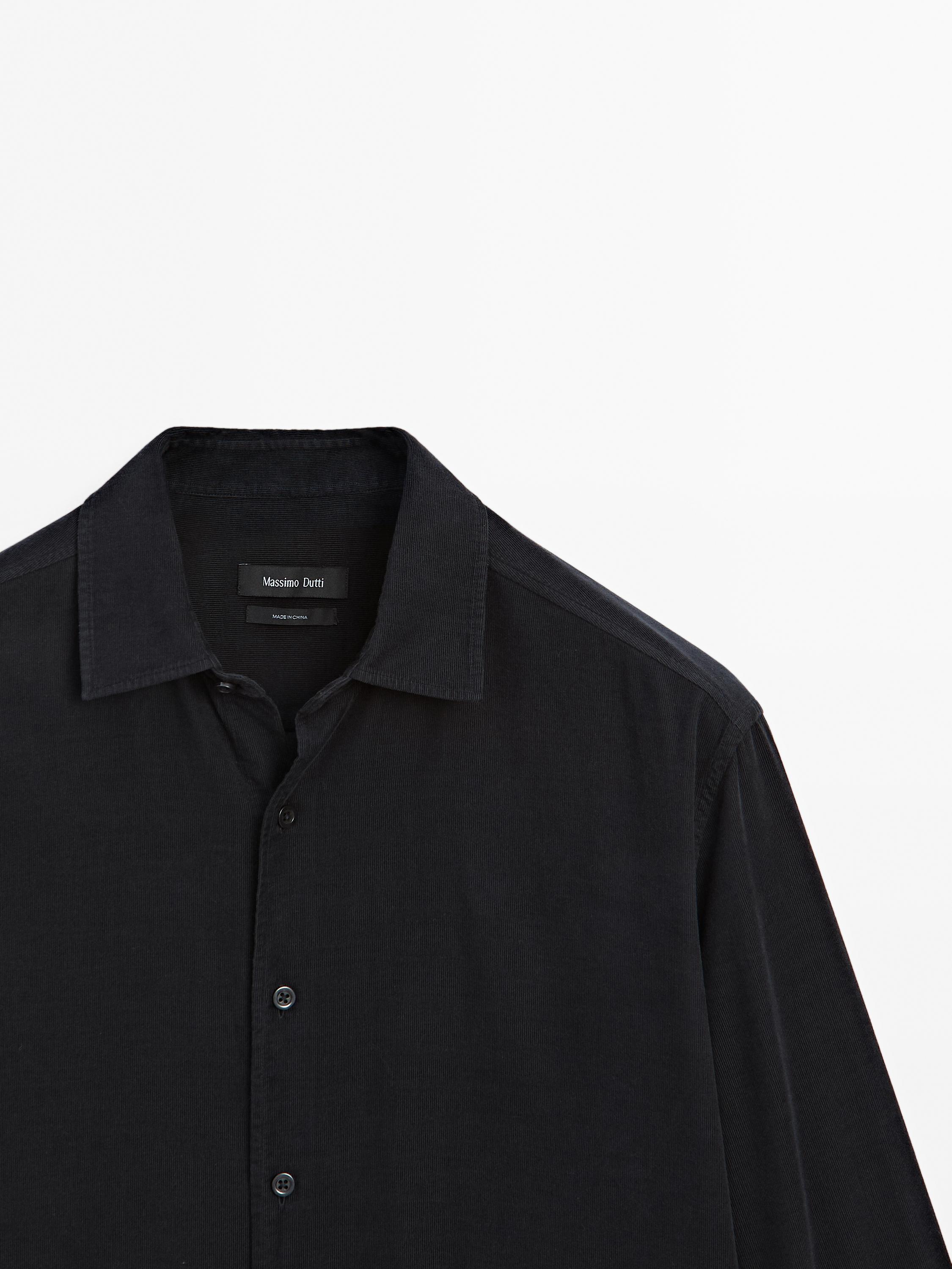 Regular fit needlecord shirt