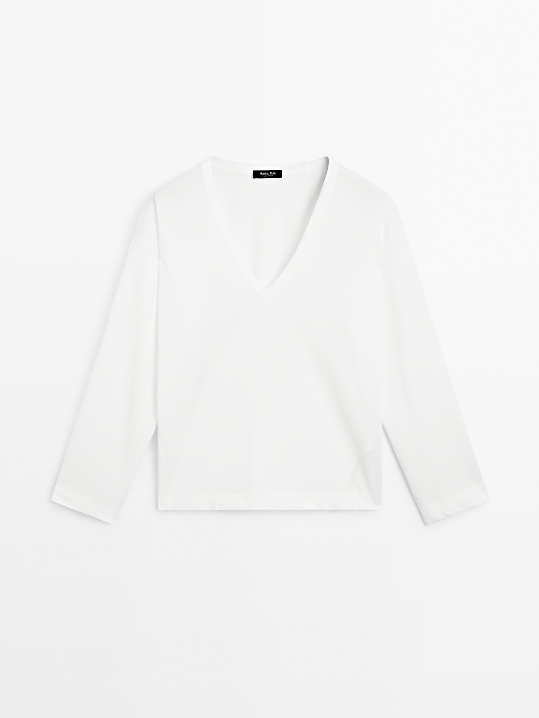 T-shirt col en V oversize