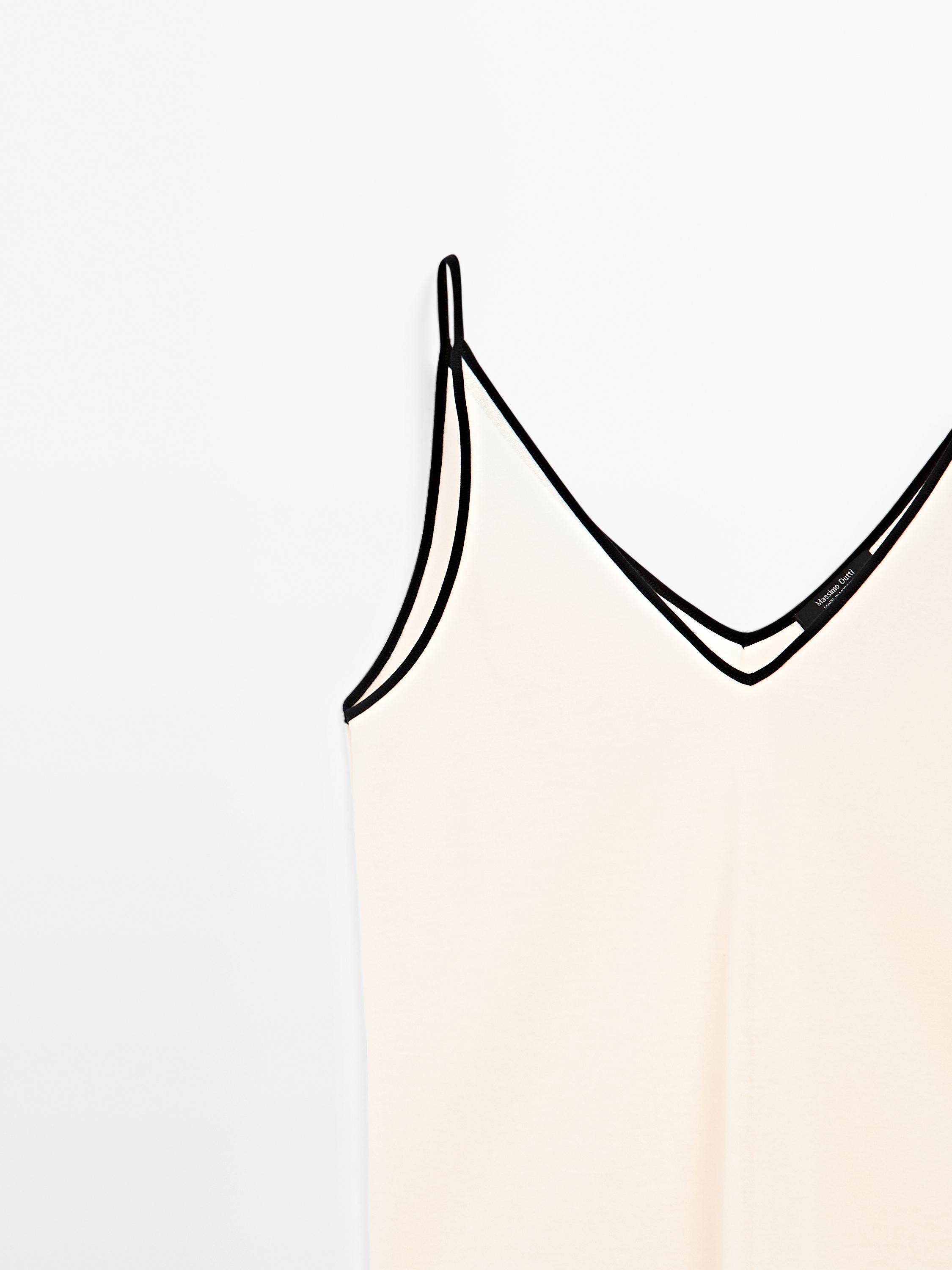 Cotton blend strappy camisole top